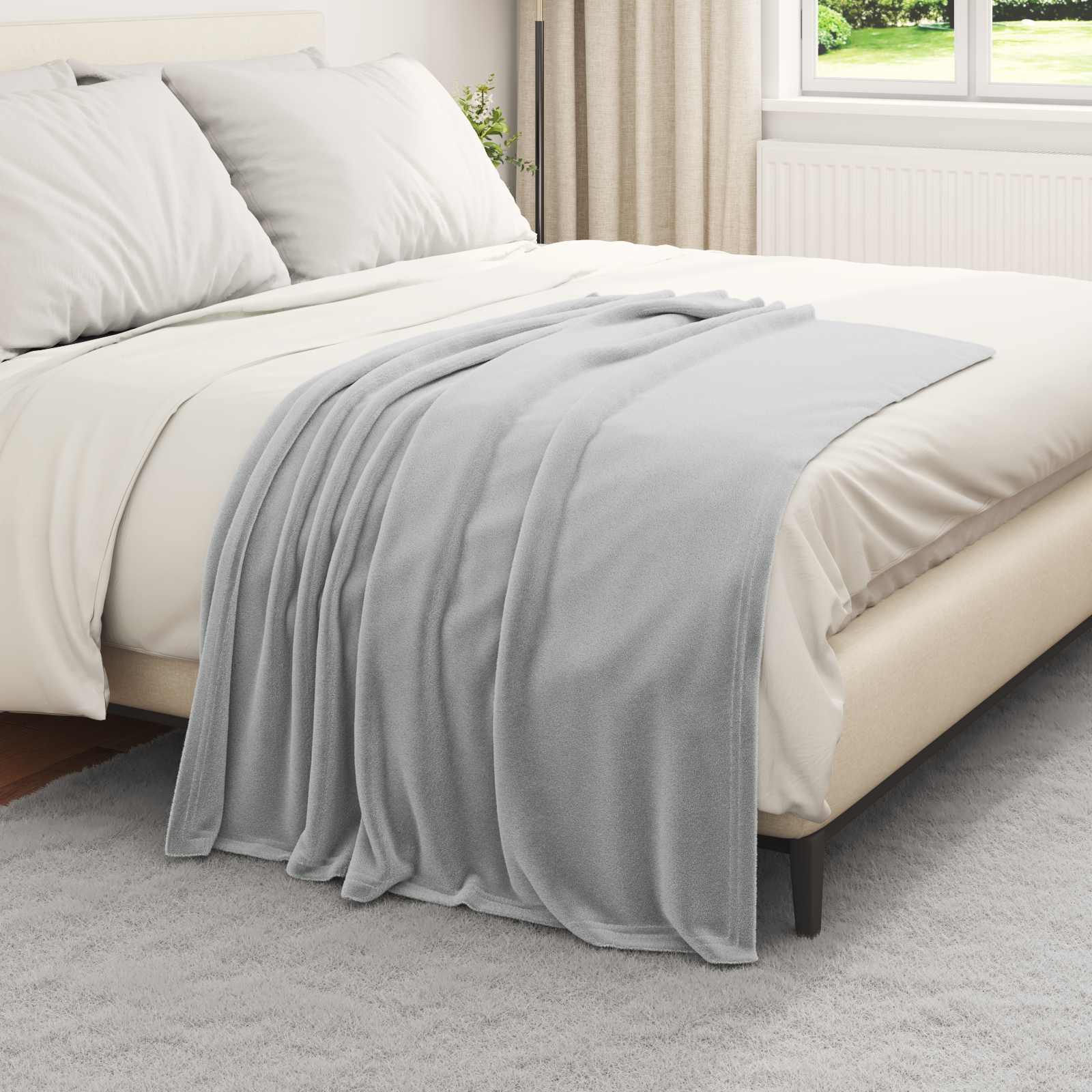 Wohndecke Grau 130 x 150 cm 0.51 kg Fleece