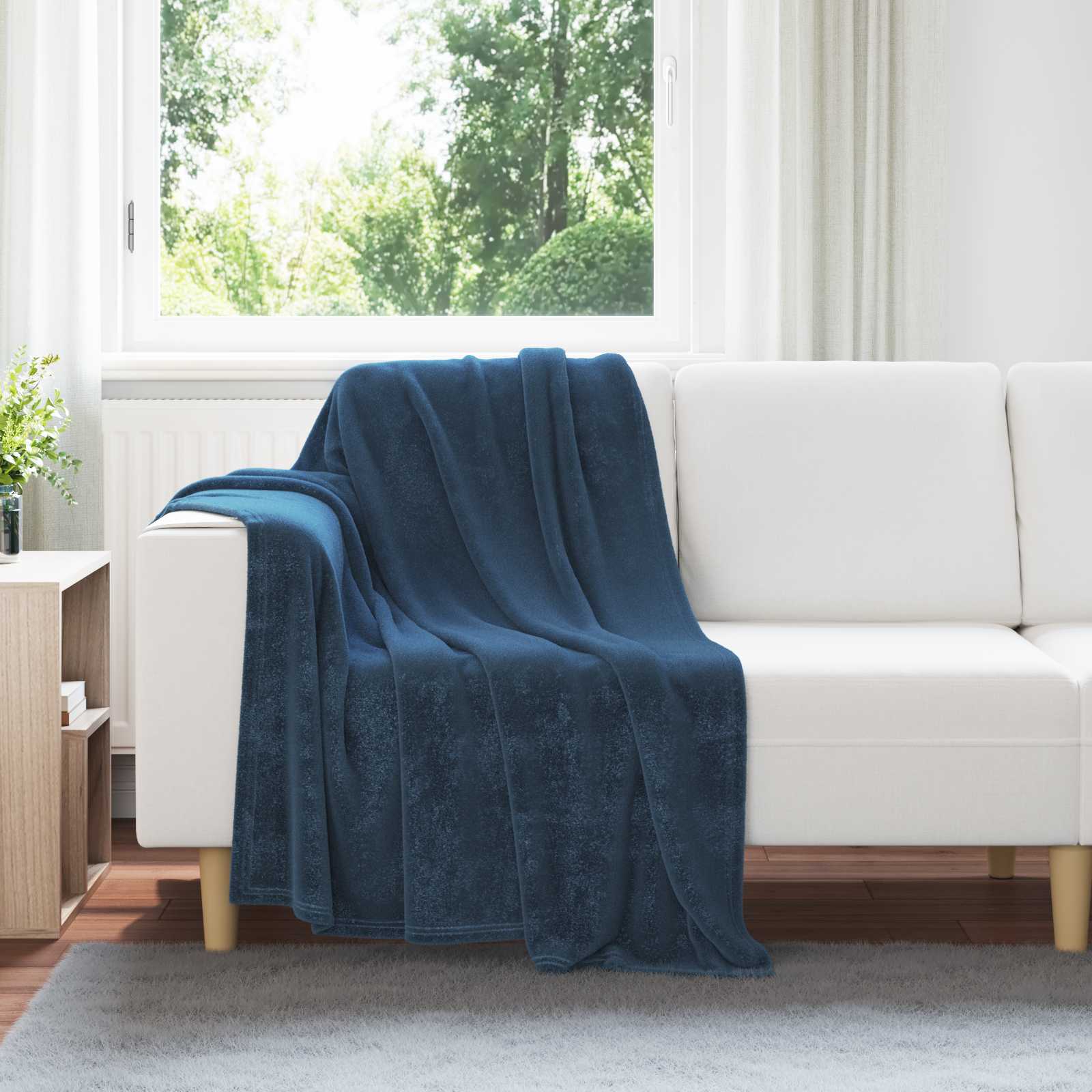 Wohndecke Marineblau 130 x 150 cm 0.51 kg Fleece