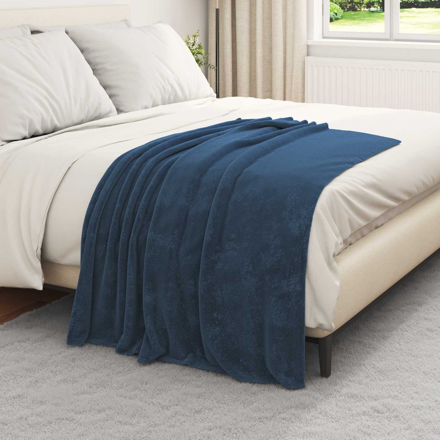 Wohndecke Marineblau 130 x 150 cm 0.51 kg Fleece