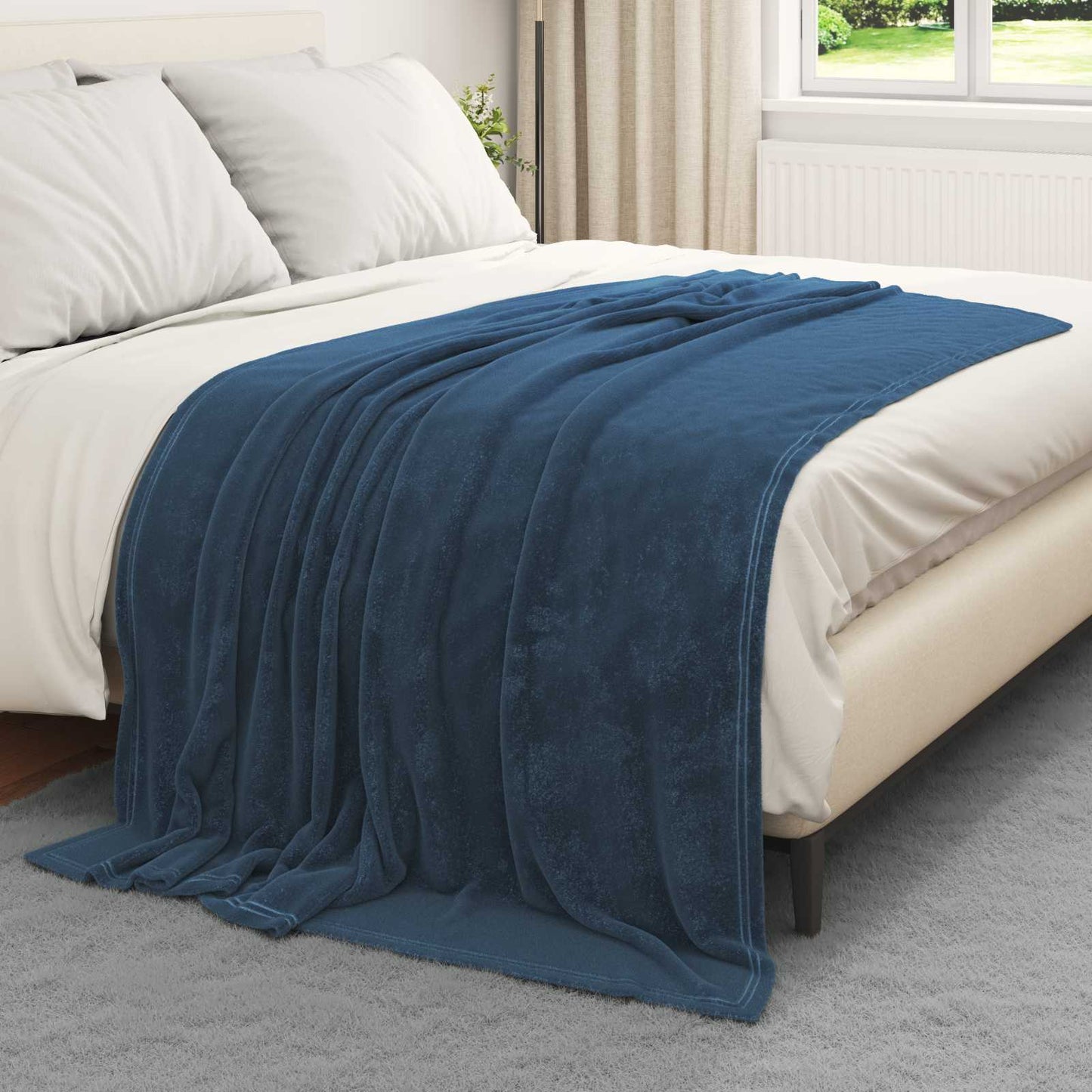 Wohndecke Marineblau 150 x 200 cm 0.78 kg Fleece