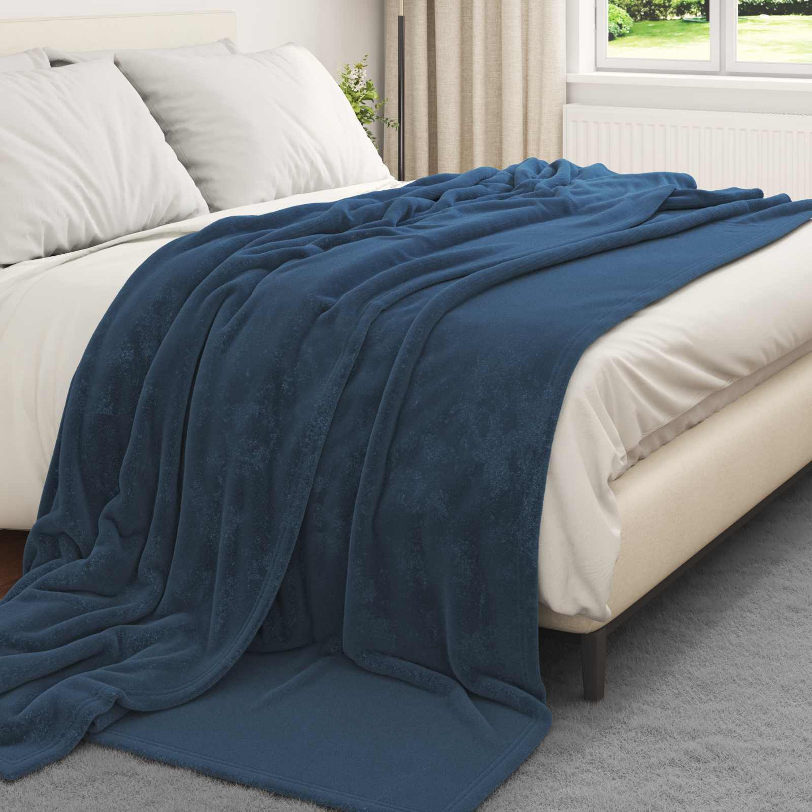 Wohndecke Marineblau 240 x 270 cm 1.69 kg Fleece