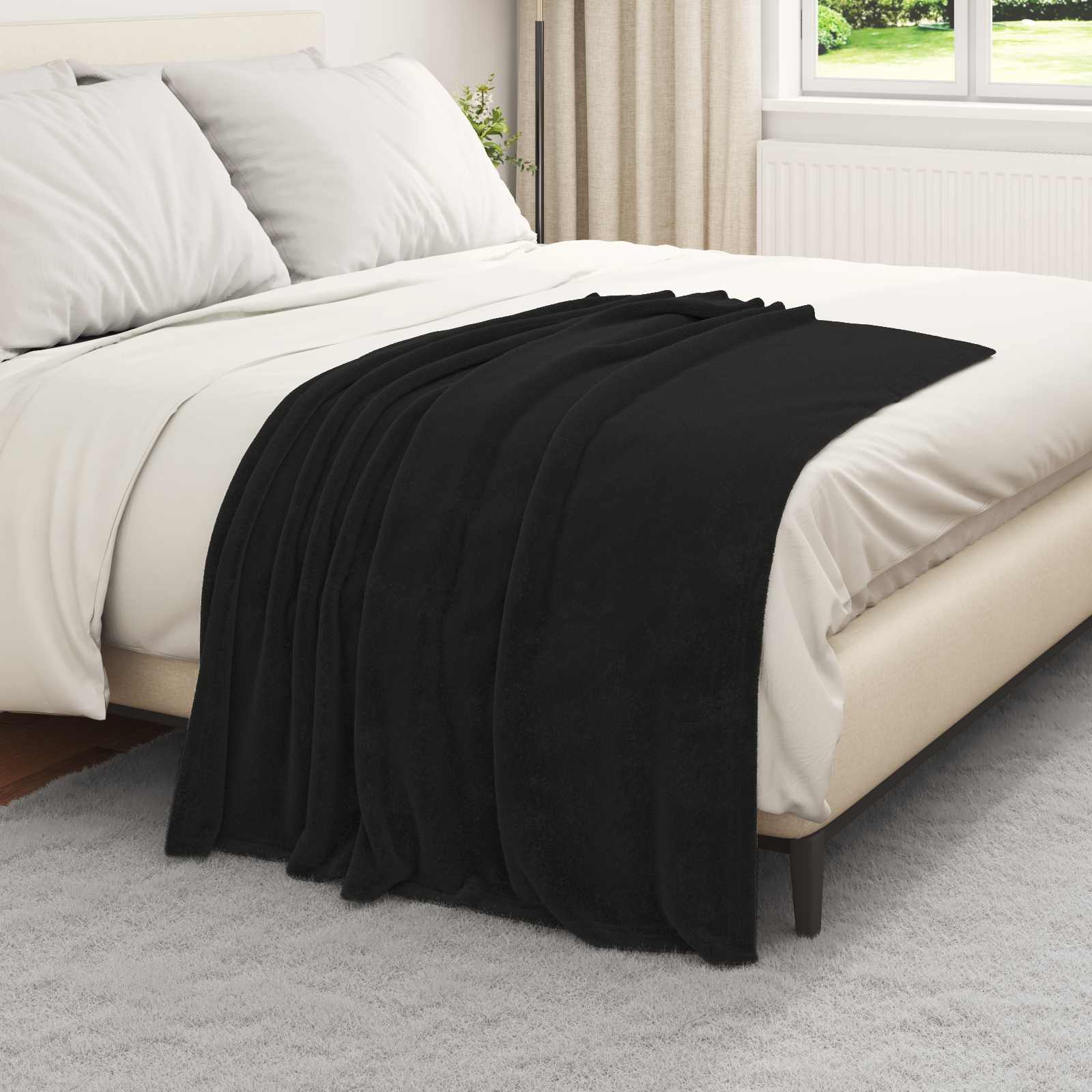 Wohndecke Schwarz 130 x 150 cm 0.51 kg Fleece
