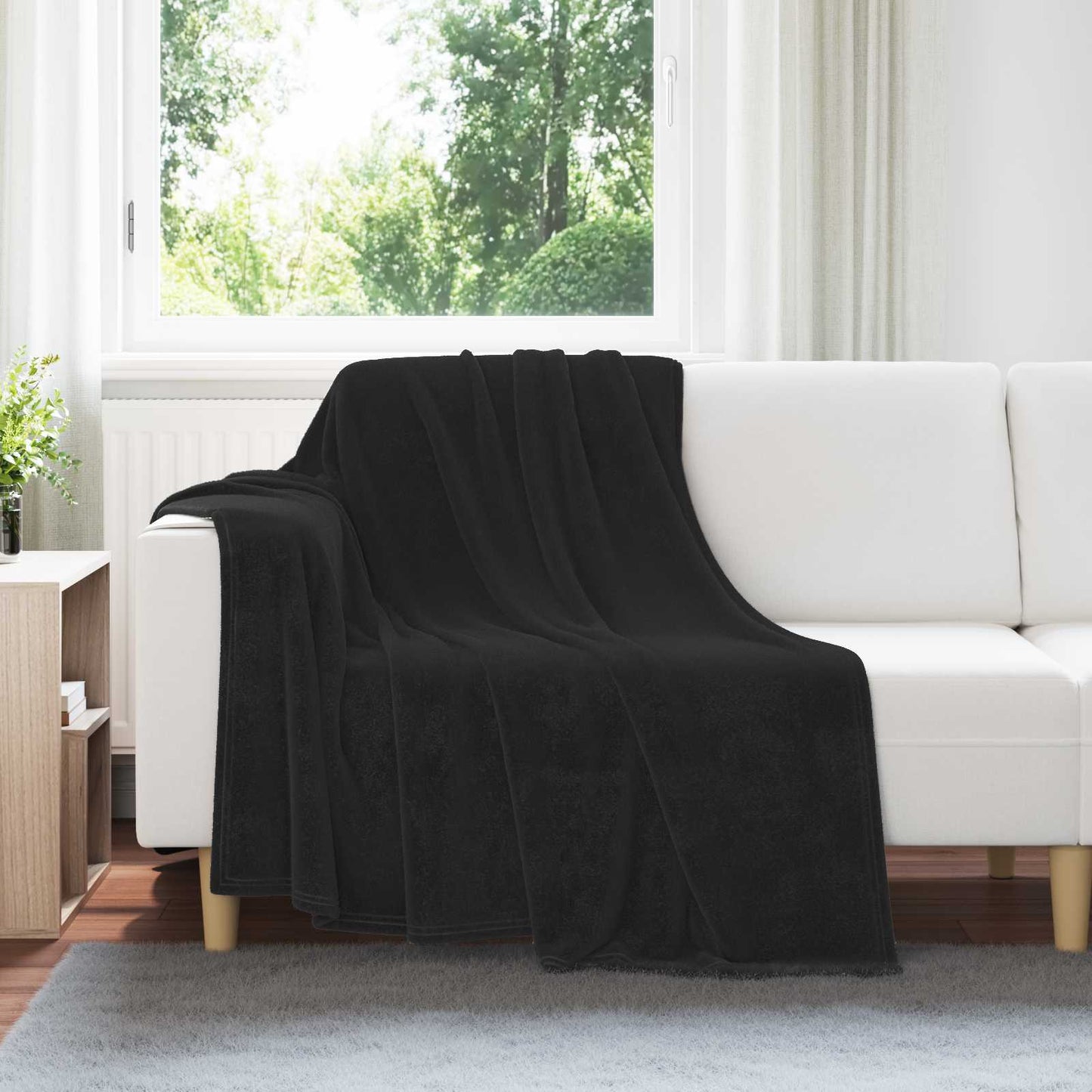 Wohndecke Schwarz 150 x 200 cm 0.78 kg Fleece