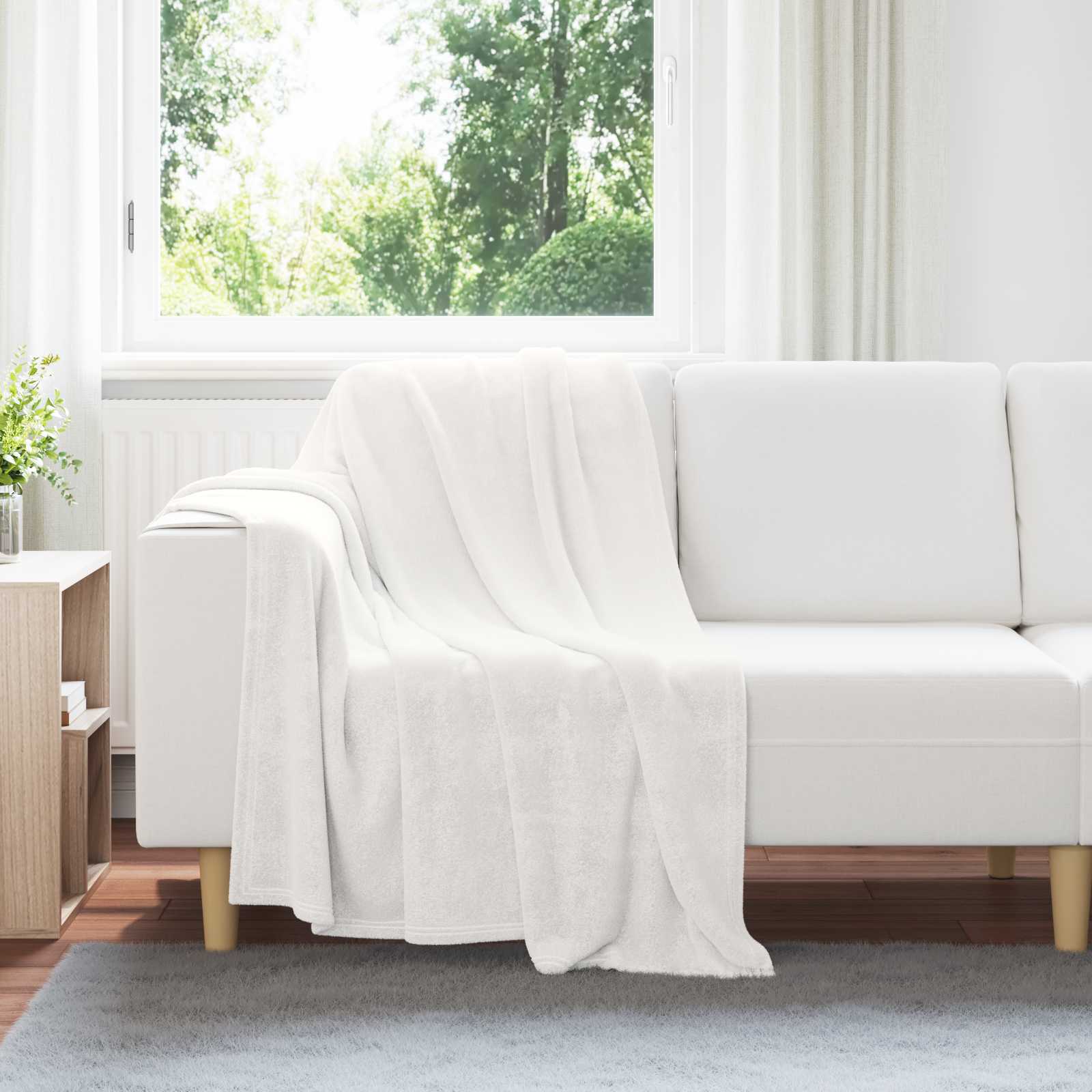 Wohndecke Weiß 130 x 150 cm 0.51 kg Fleece