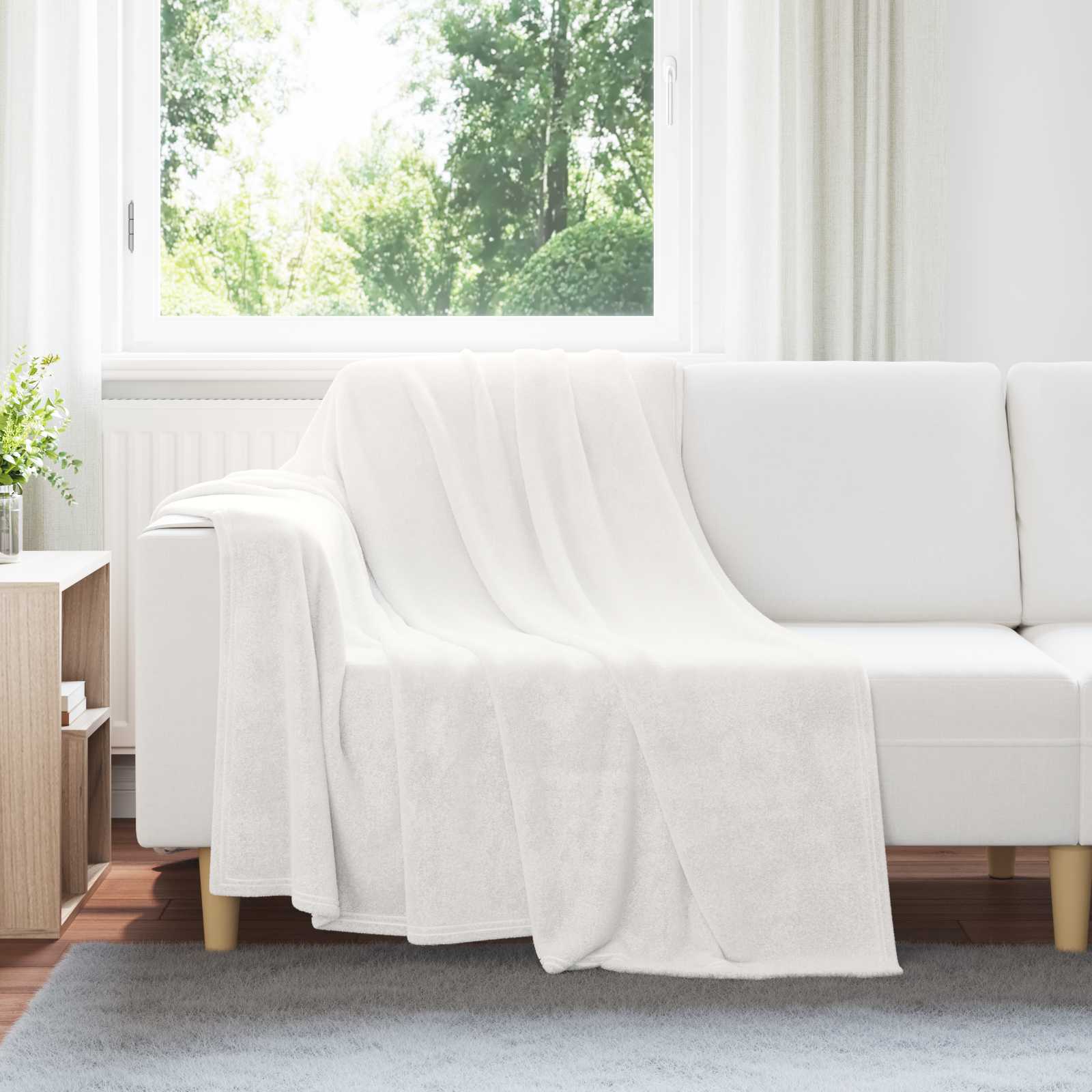 Wohndecke Weiß 150 x 200 cm 0.78 kg Fleece