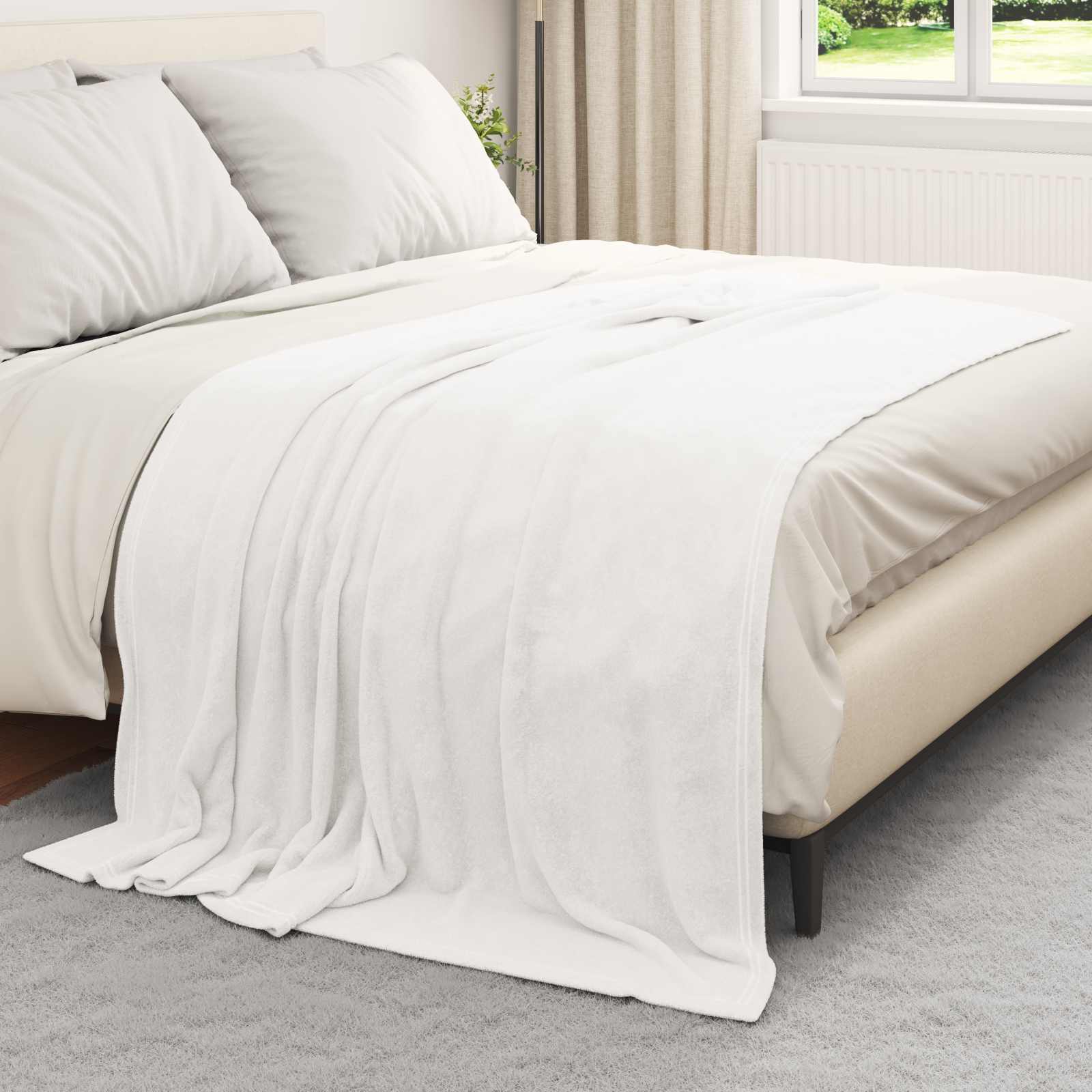 Wohndecke Weiß 150 x 200 cm 0.78 kg Fleece