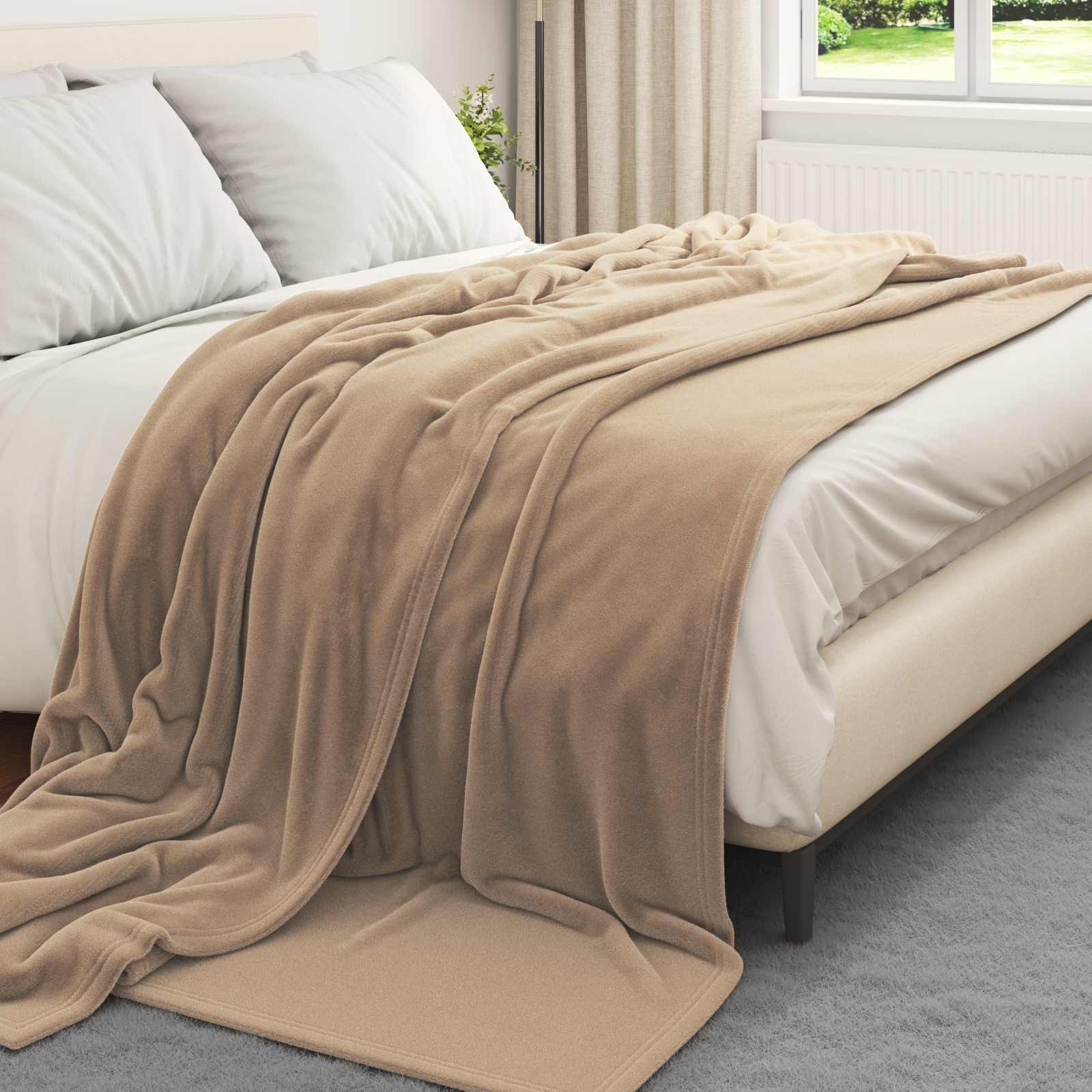 Wohndecken 6 stk. Kamel 220 x 240 cm 8.24 kg Fleece