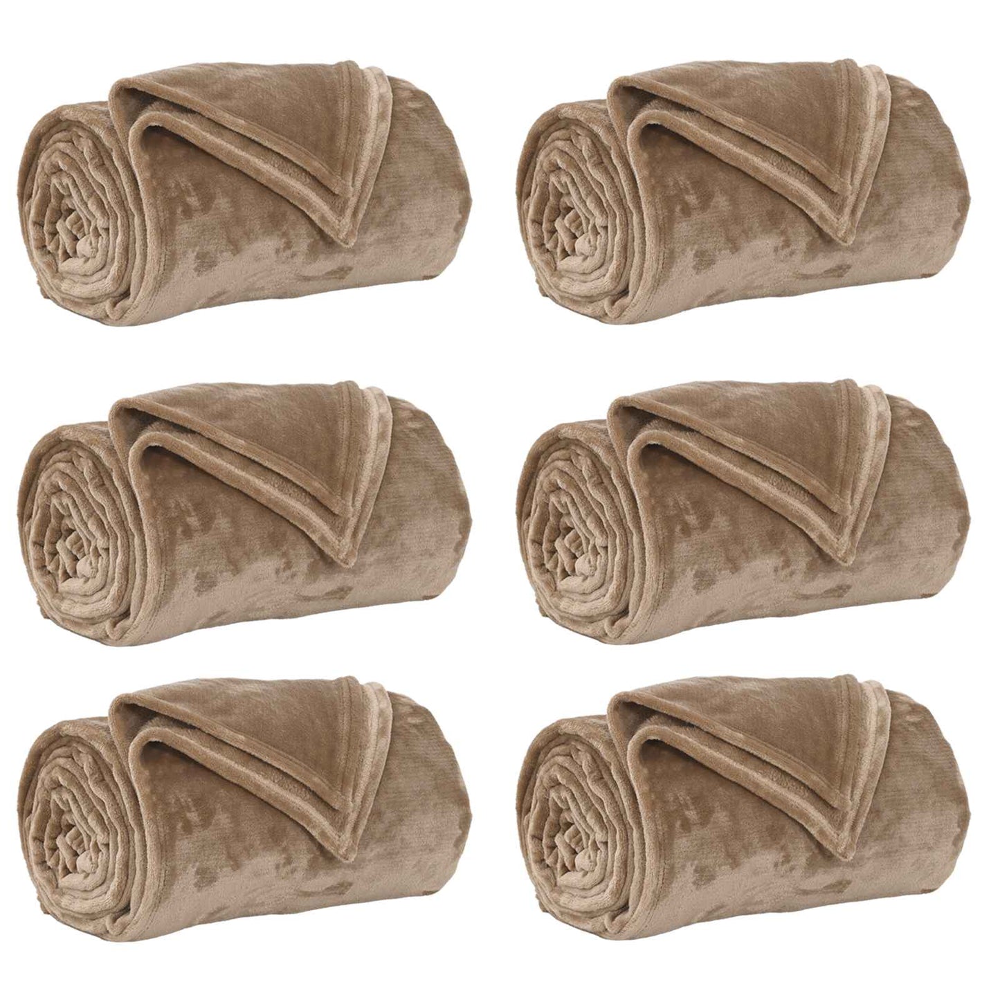 Wohndecken 6 stk. Kamel 220 x 240 cm 8.24 kg Fleece
