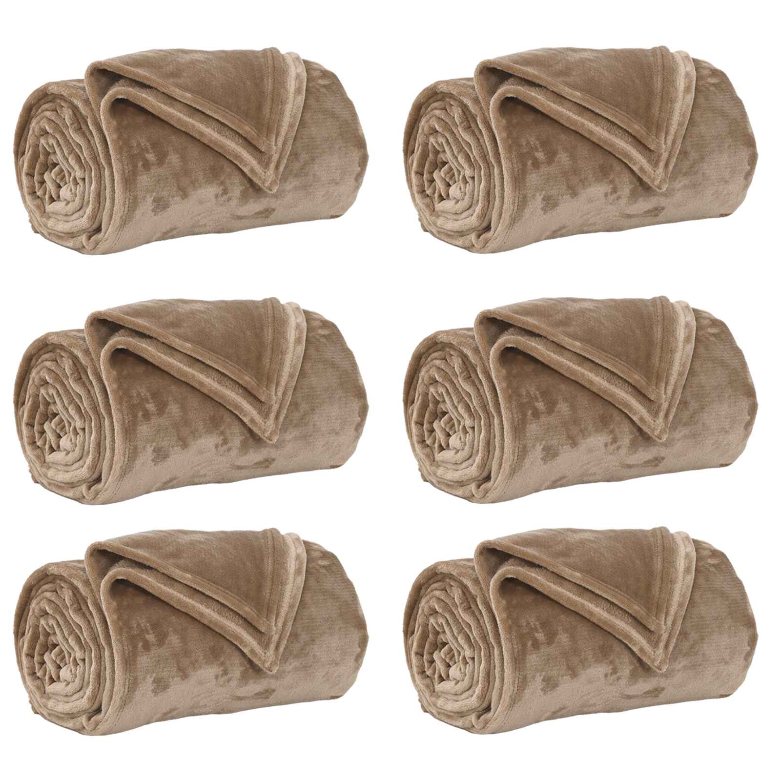 Wohndecken 6 stk. Kamel 220 x 240 cm 8.24 kg Fleece