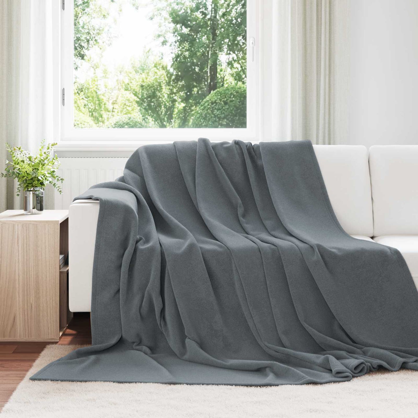 Wohndecken 6 stk. Dunkelgrau 220 x 240 cm 8.24 kg Fleece