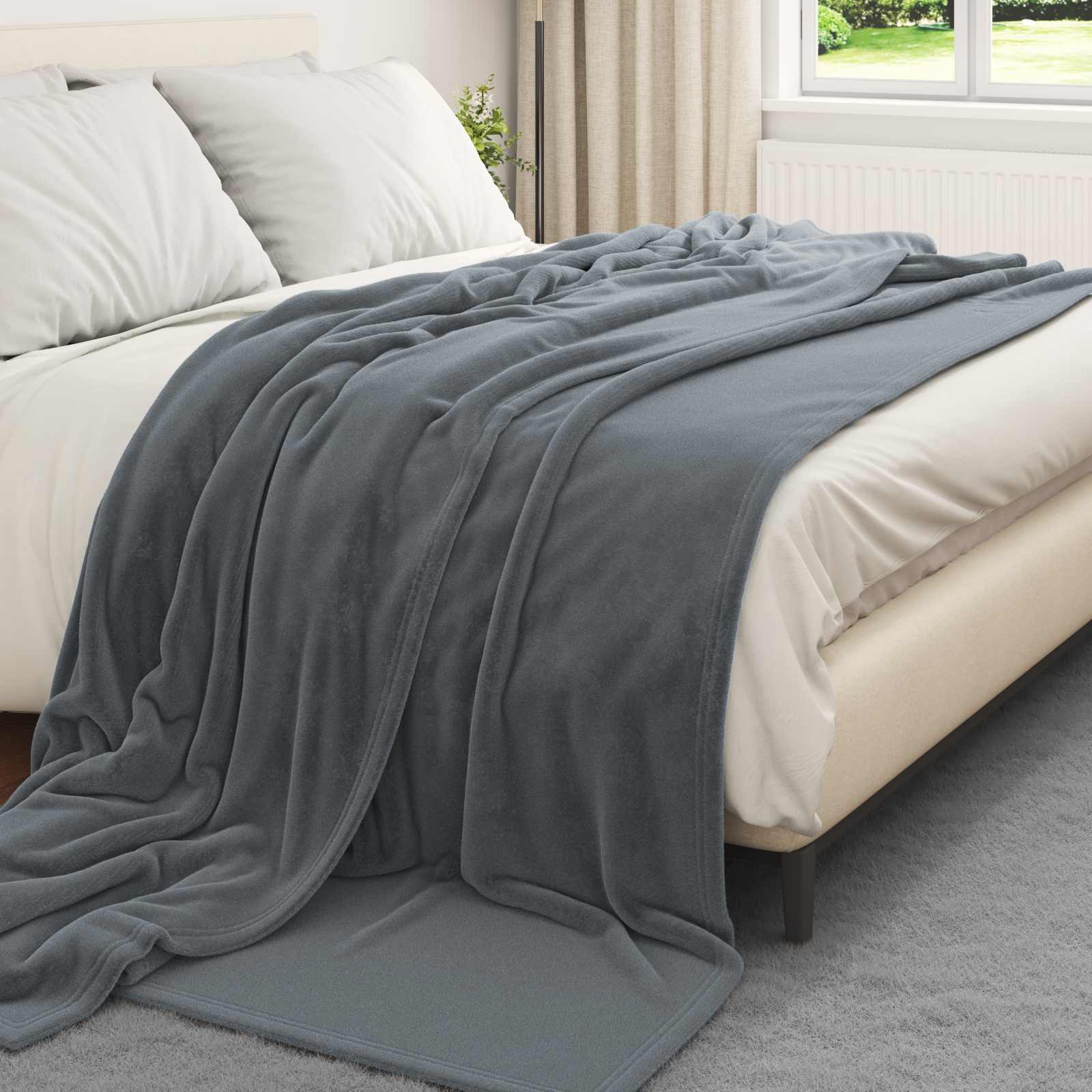Wohndecken 6 stk. Dunkelgrau 220 x 240 cm 8.24 kg Fleece