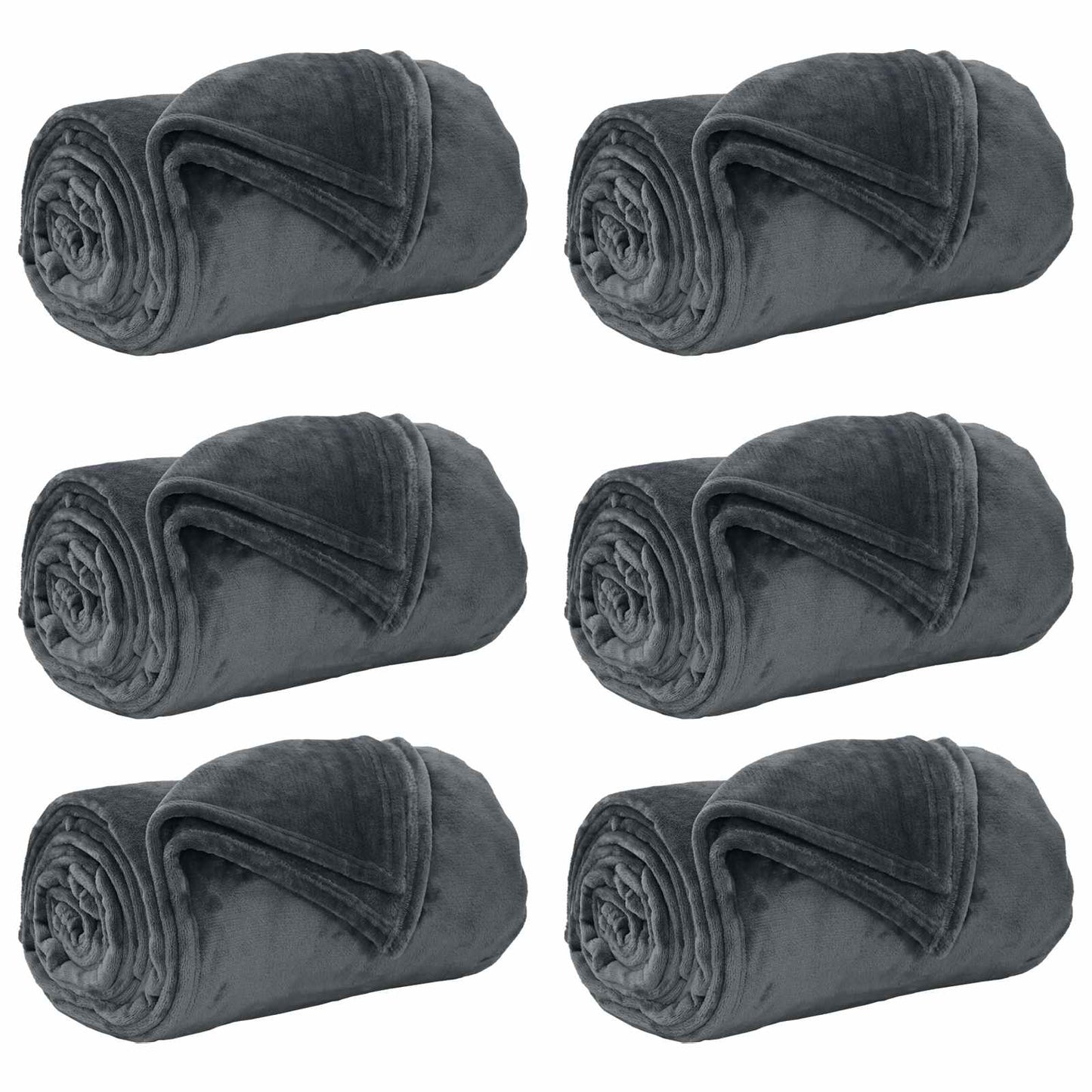 Wohndecken 6 stk. Dunkelgrau 220 x 240 cm 8.24 kg Fleece