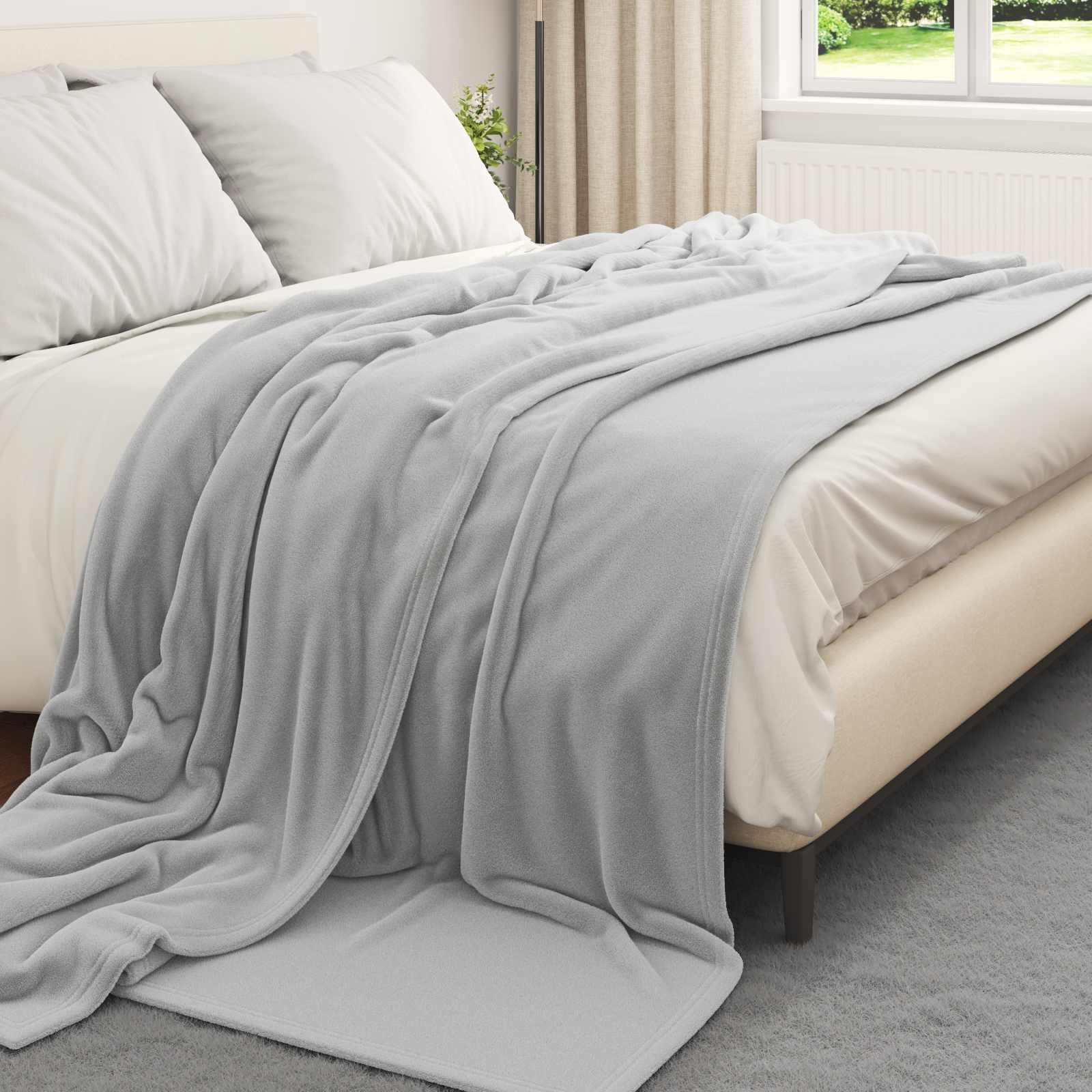 Wohndecken 6 stk. Grau 220 x 240 cm 8.24 kg Fleece