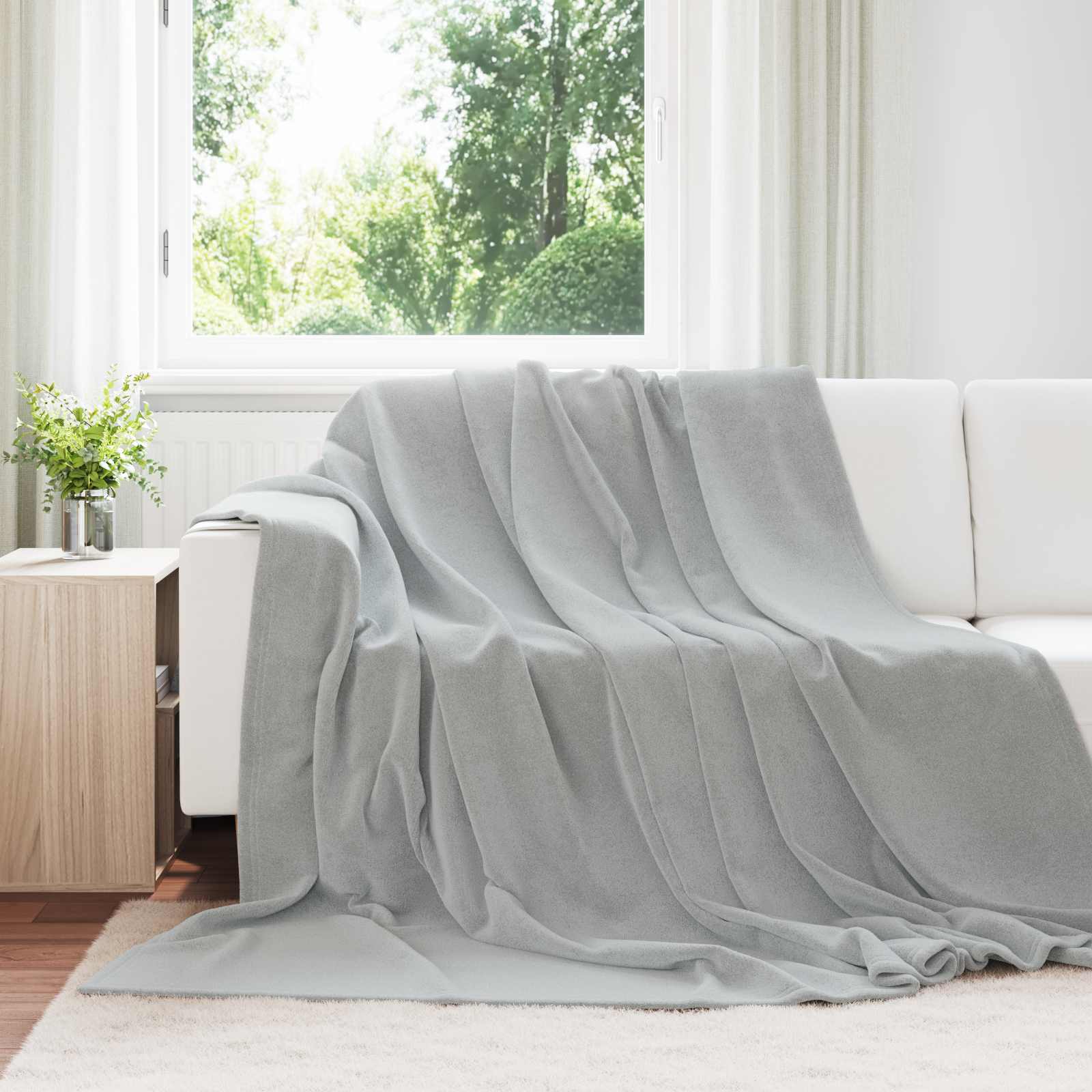 Wohndecken 6 stk. Grau 240 x 270 cm 10.11 kg Fleece