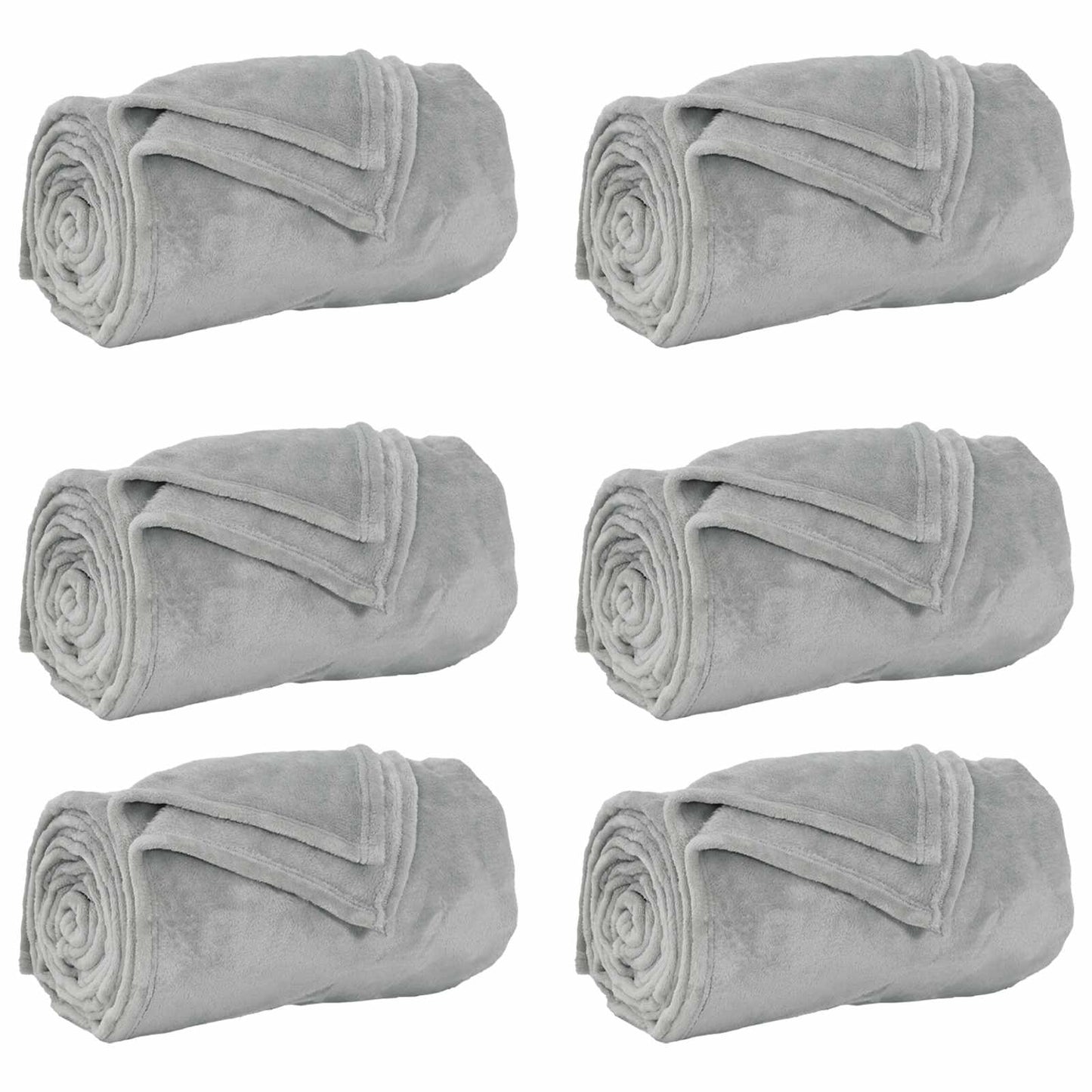 Wohndecken 6 stk. Grau 240 x 270 cm 10.11 kg Fleece