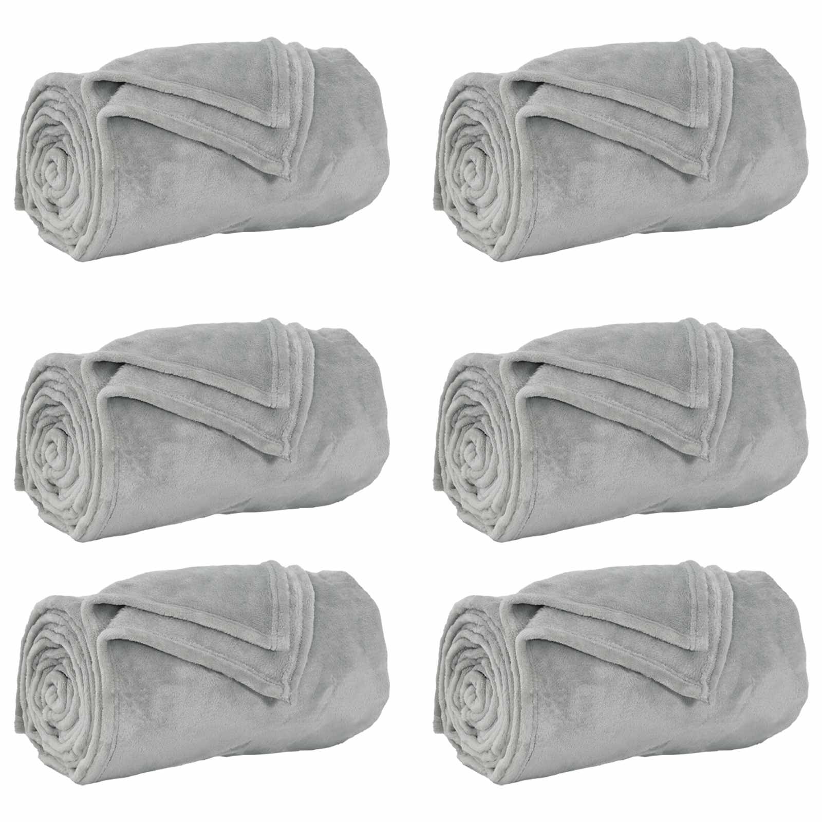 Wohndecken 6 stk. Grau 240 x 270 cm 10.11 kg Fleece