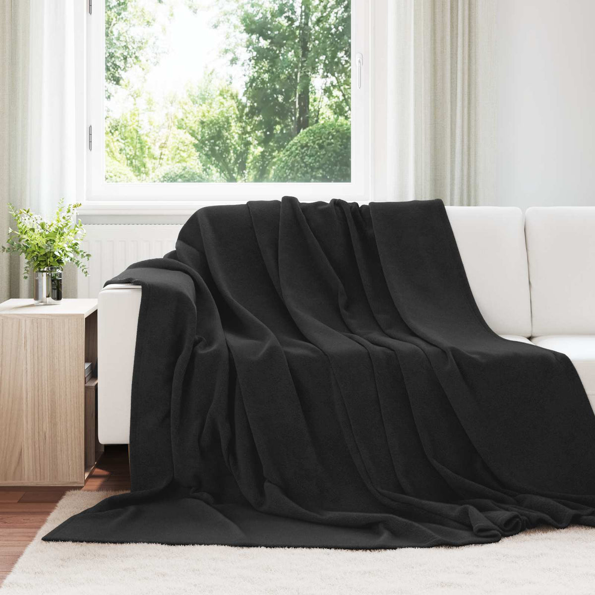 Wohndecken 6 stk. Schwarz 220 x 240 cm 8.24 kg Fleece