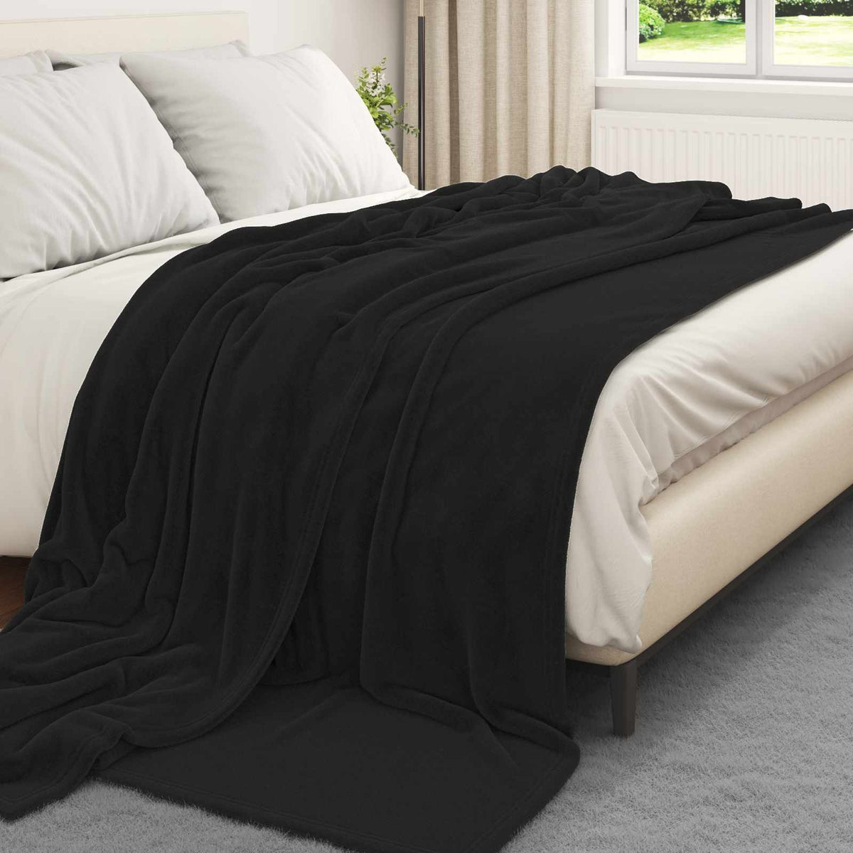 Wohndecken 6 stk. Schwarz 220 x 240 cm 8.24 kg Fleece