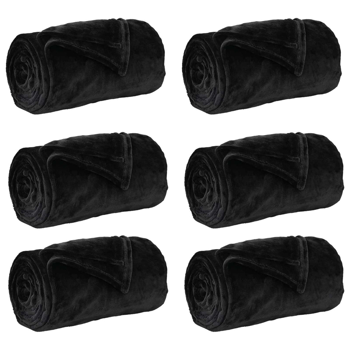 Wohndecken 6 stk. Schwarz 220 x 240 cm 8.24 kg Fleece