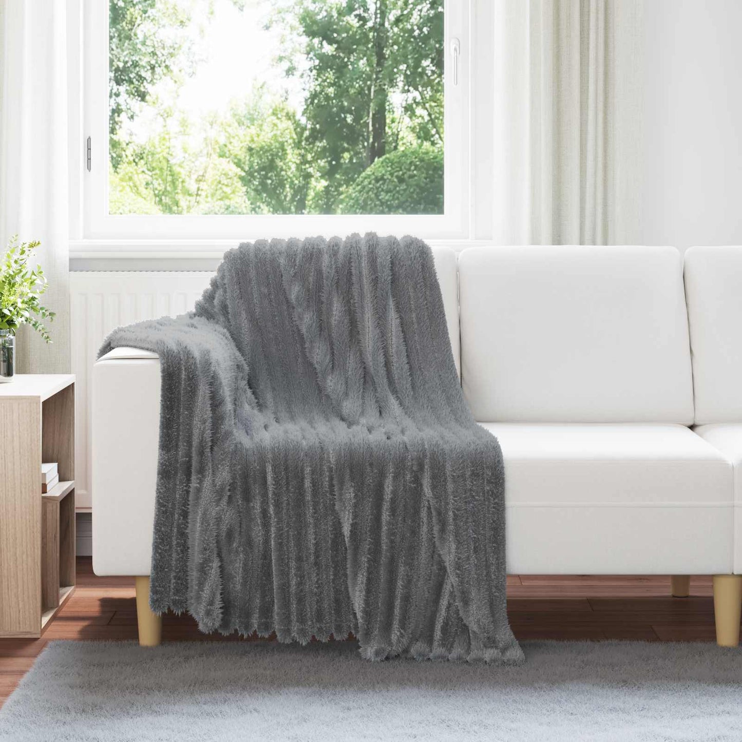 Wohndecke Dunkelgrau 95 x 220 cm 0.51 kg Fleece