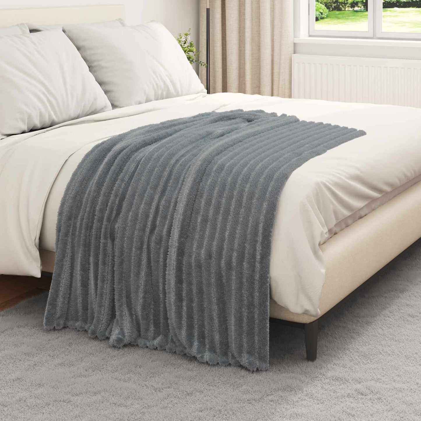 Wohndecke Dunkelgrau 95 x 220 cm 0.51 kg Fleece
