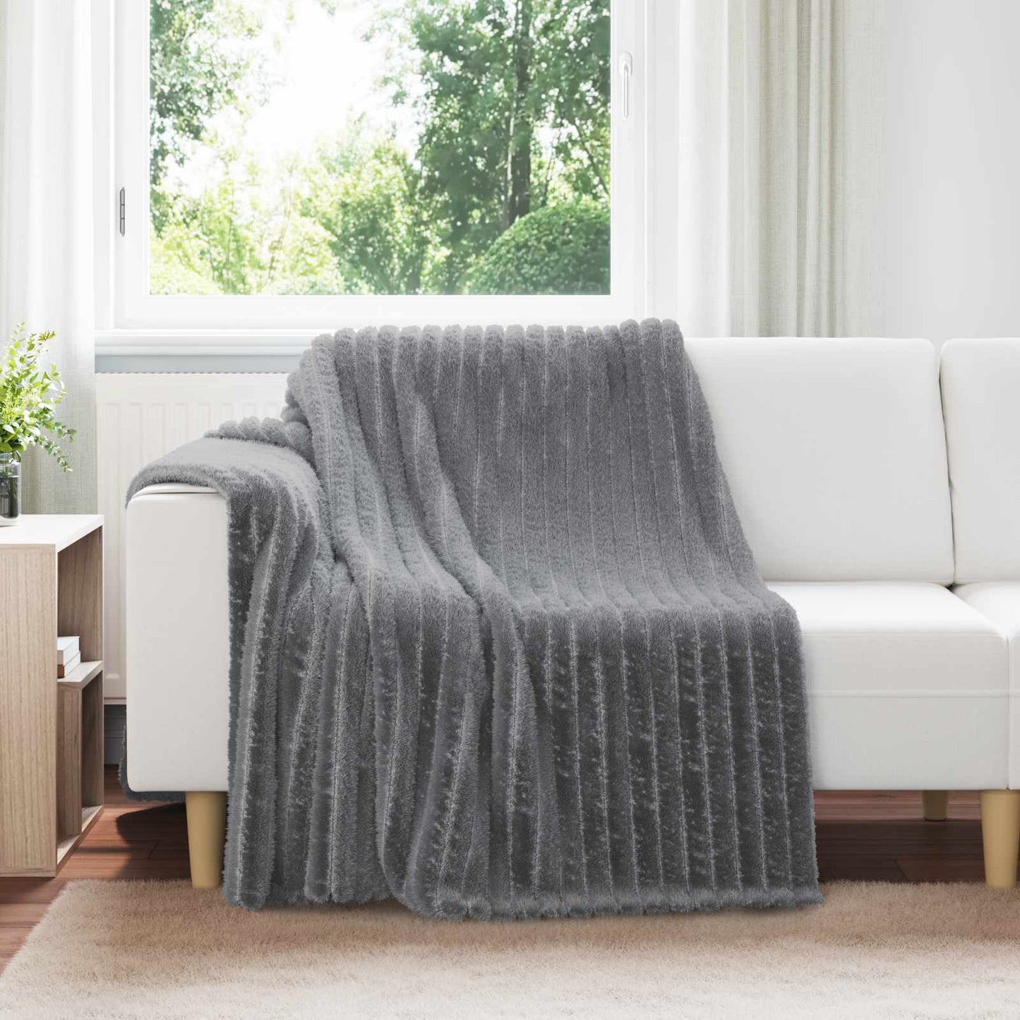 Wohndecke Dunkelgrau 200 x 150 cm 0.8 kg Fleece