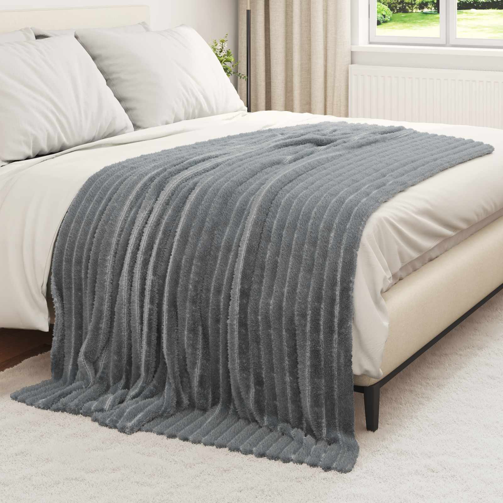 Wohndecke Dunkelgrau 200 x 150 cm 0.8 kg Fleece