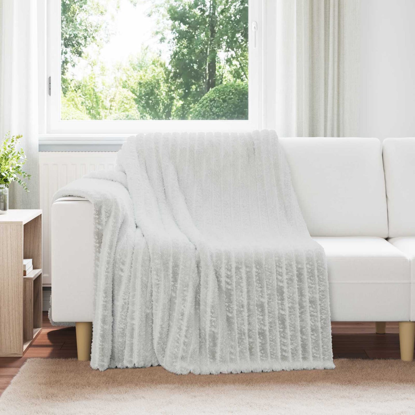 Wohndecke Grau 200 x 150 cm 0.8 kg Fleece