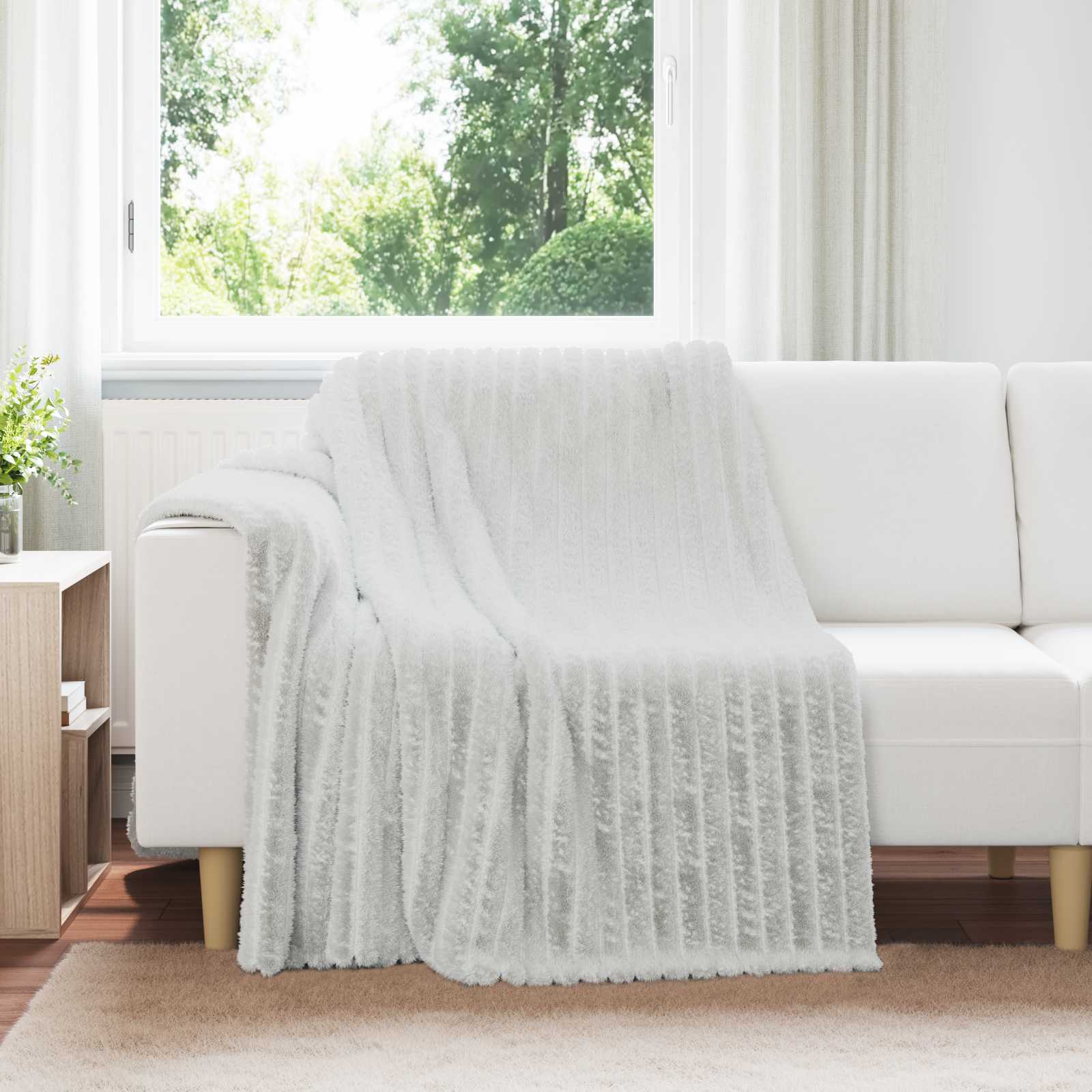 Wohndecke Grau 200 x 150 cm 0.8 kg Fleece