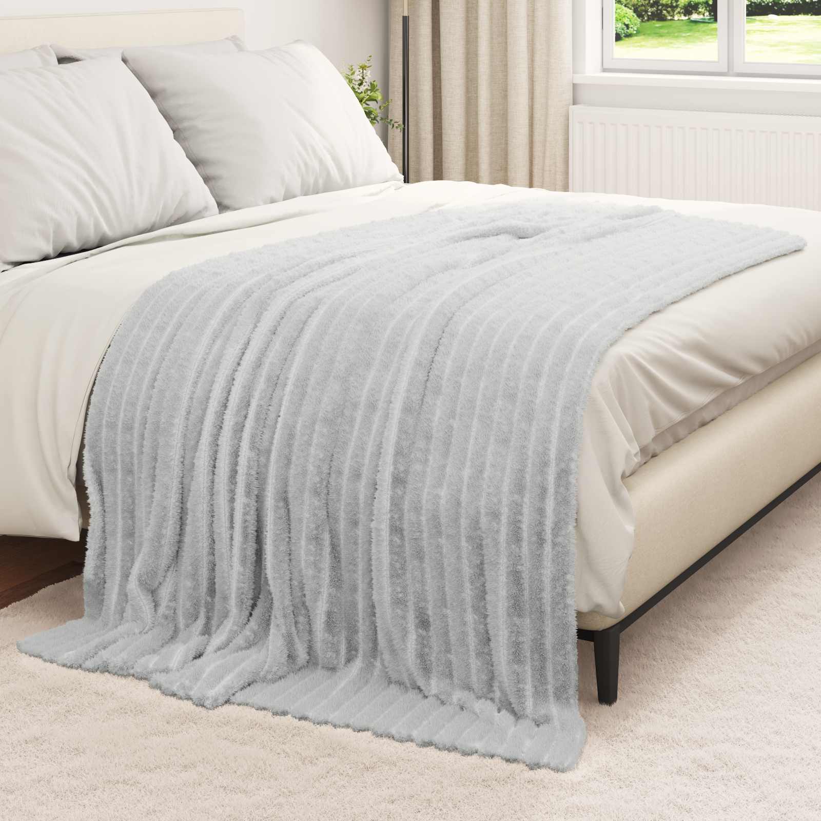 Wohndecke Grau 200 x 150 cm 0.8 kg Fleece