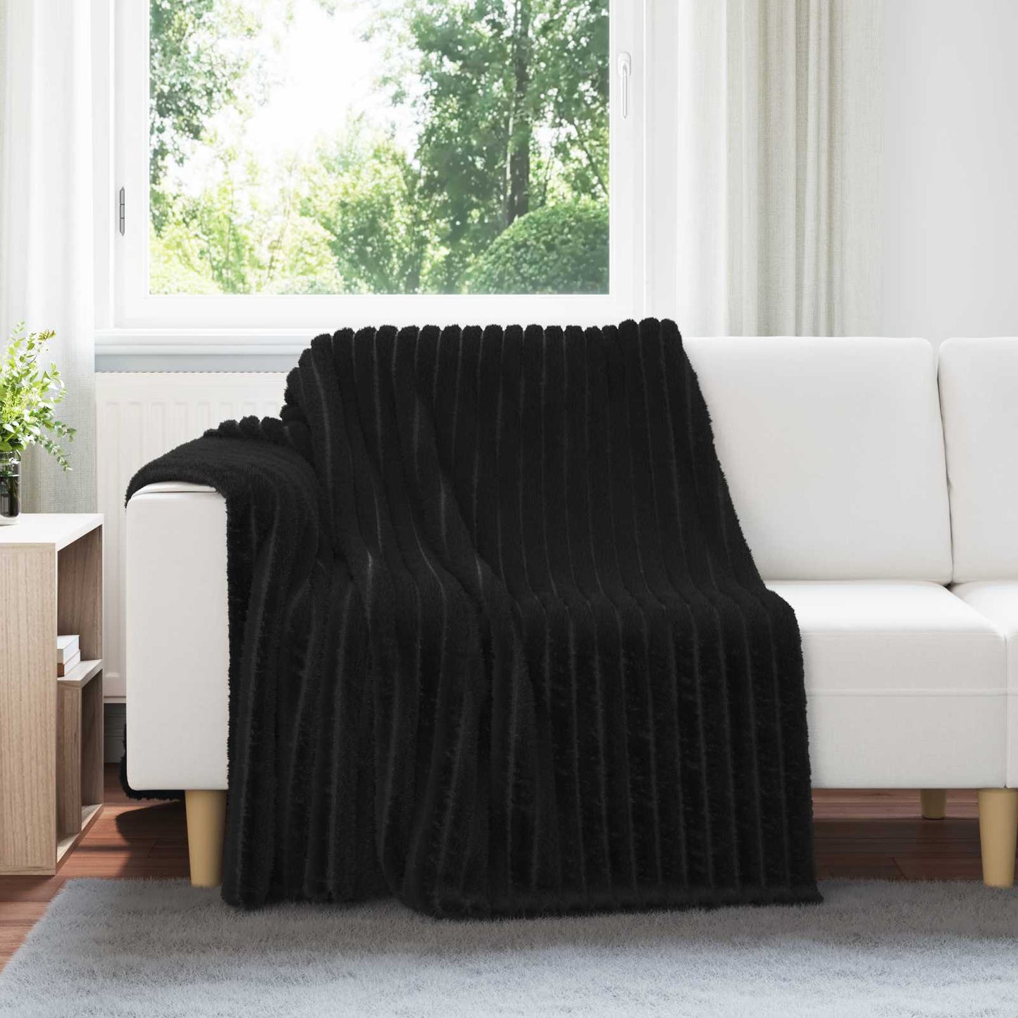 Wohndecke Schwarz 200 x 150 cm 0.8 kg Fleece