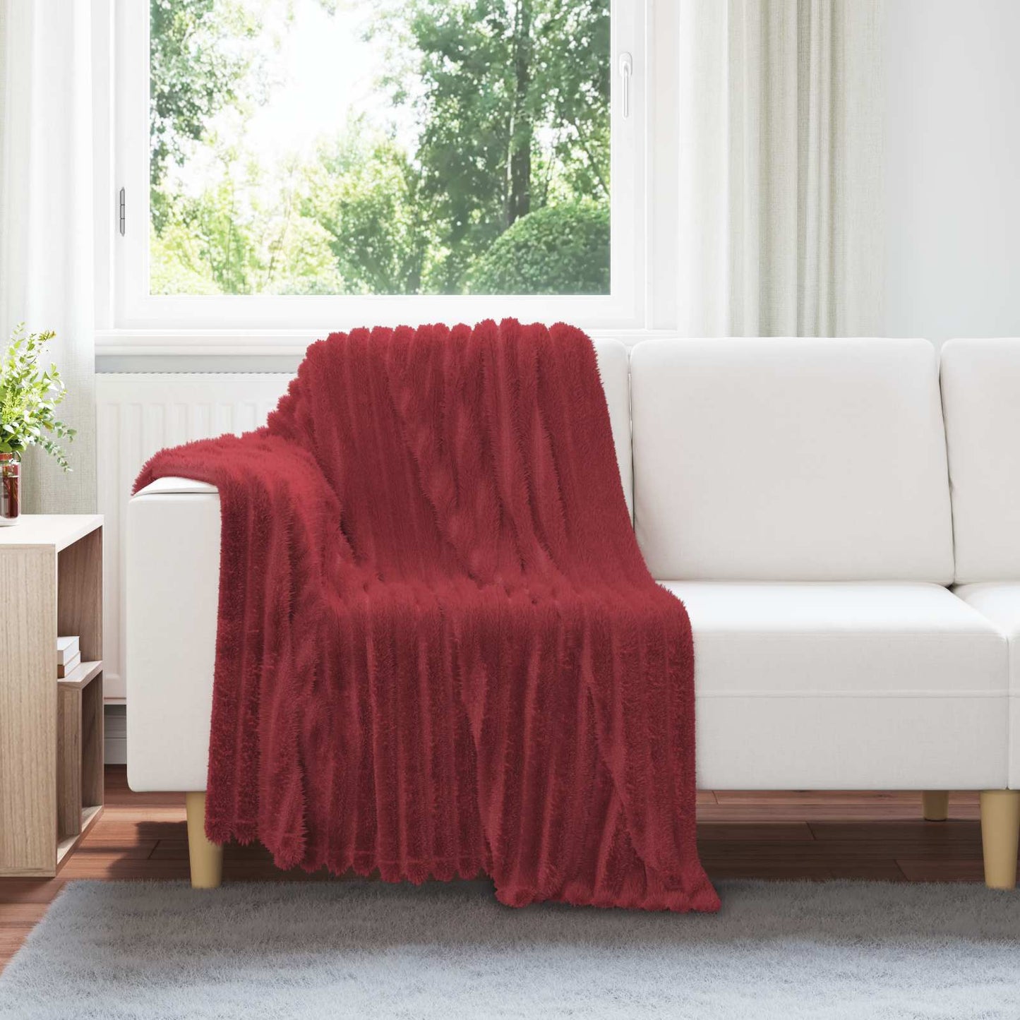 Wohndecke Bordeauxrot 95 x 220 cm 0.51 kg Fleece