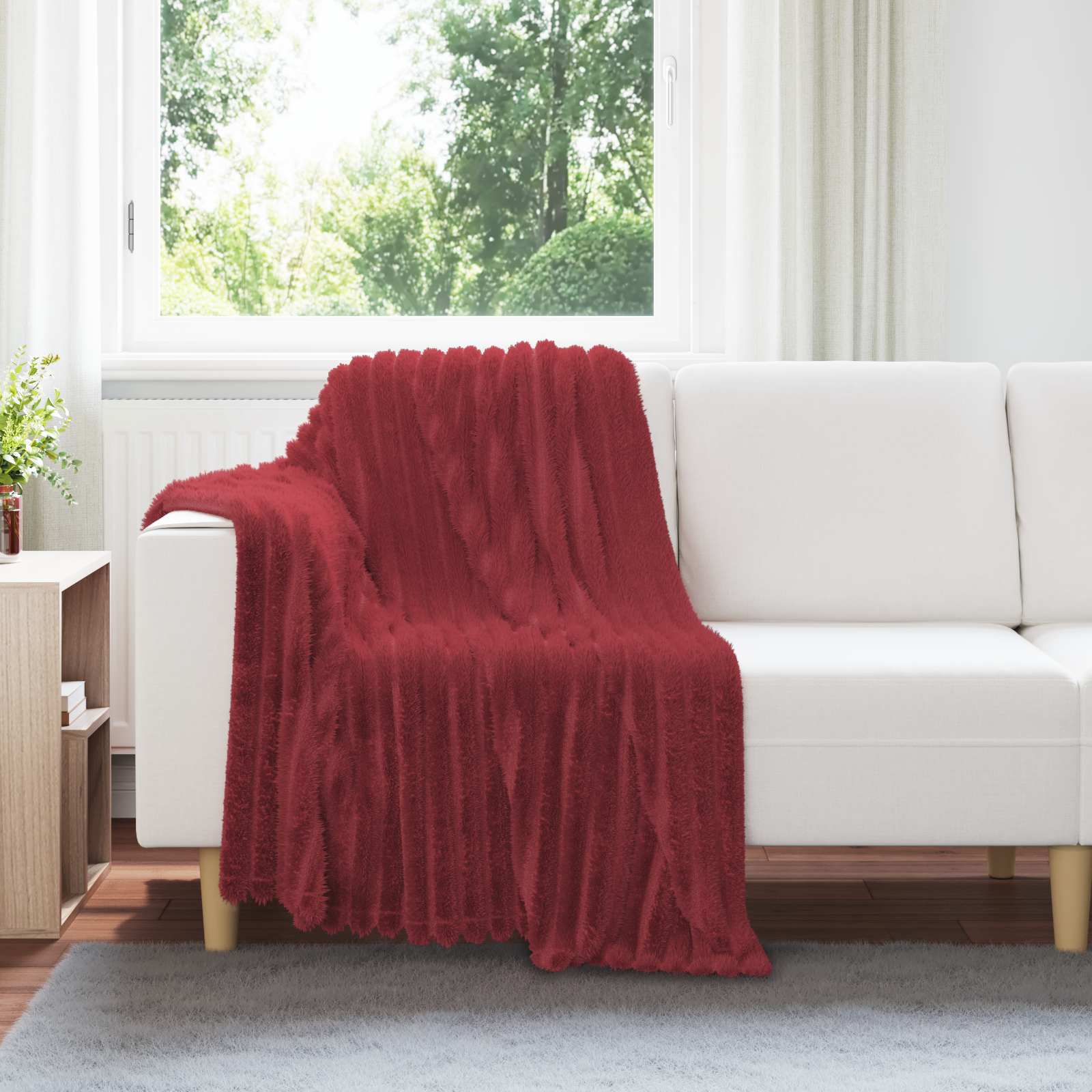 Wohndecke Bordeauxrot 95 x 220 cm 0.51 kg Fleece
