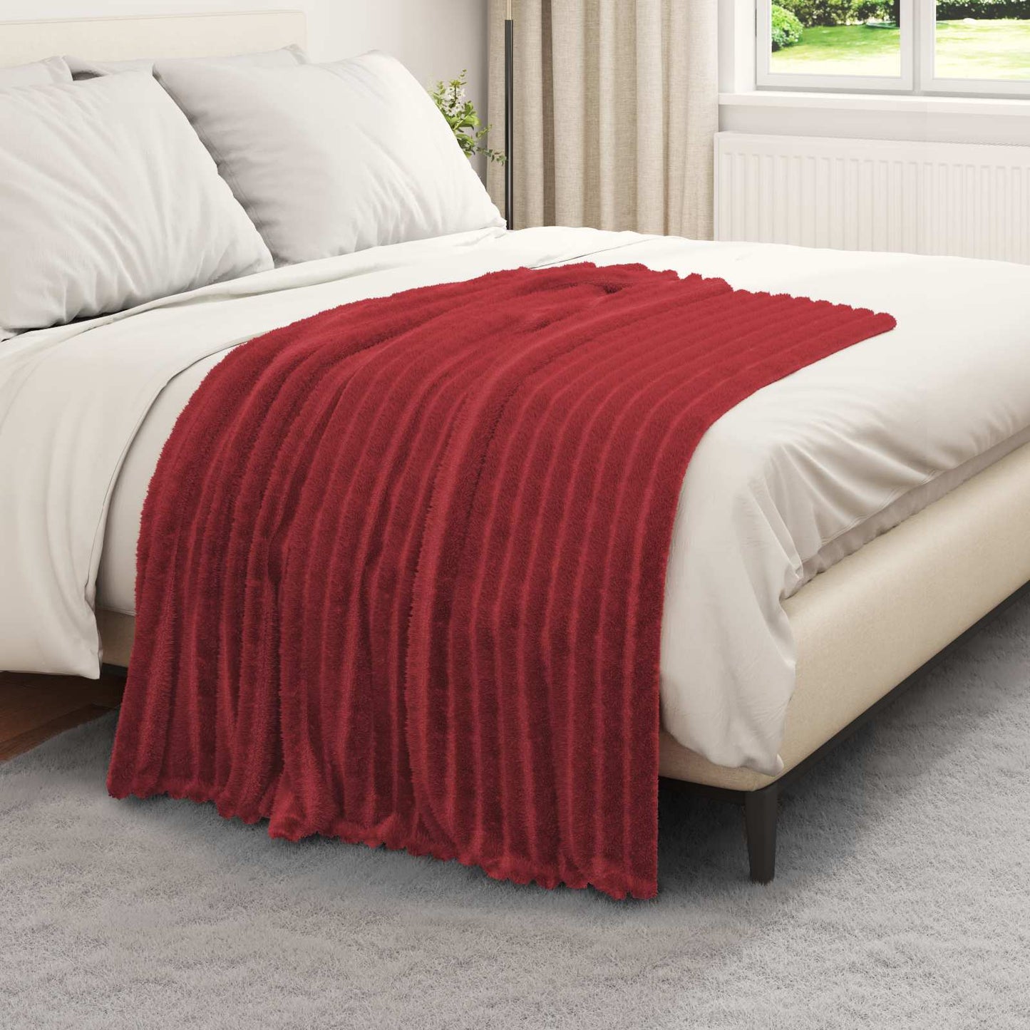 Wohndecke Bordeauxrot 95 x 220 cm 0.51 kg Fleece
