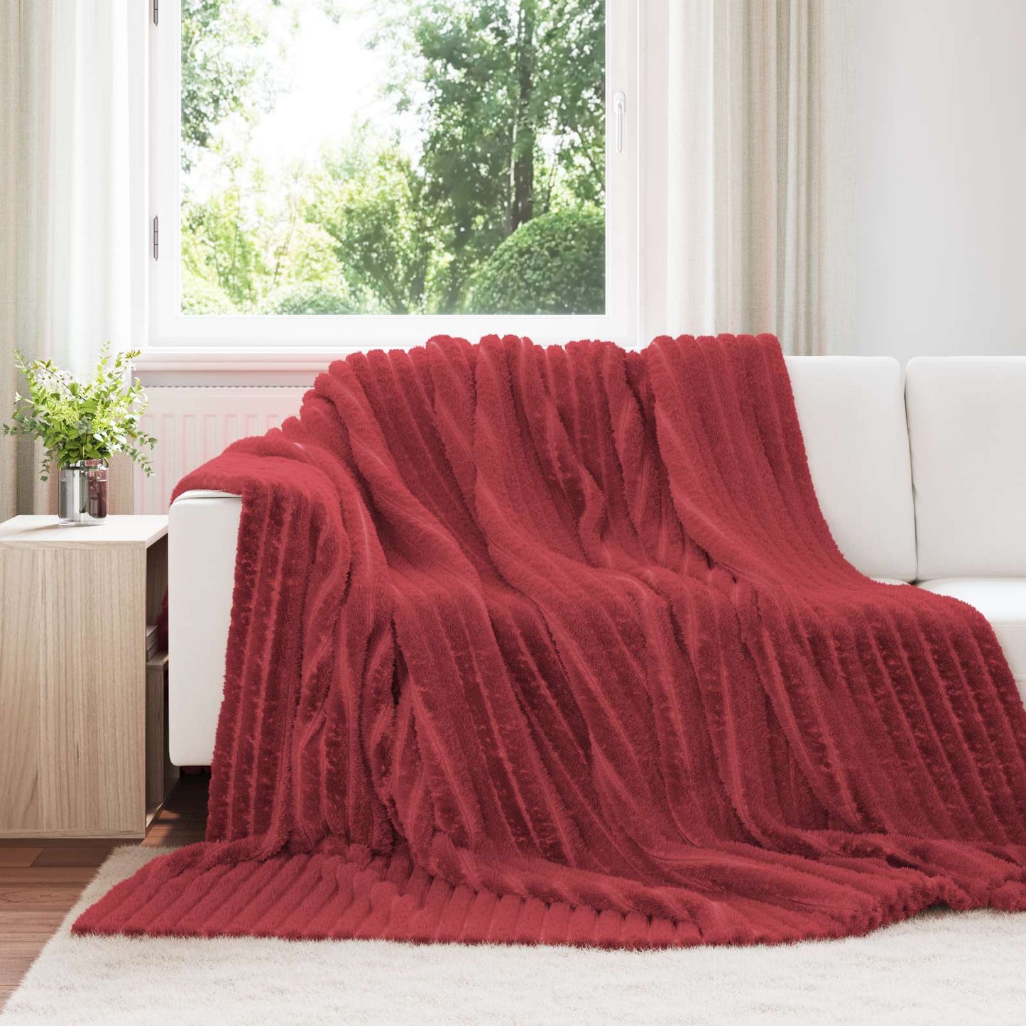 Wohndecke Bordeauxrot 270 x 240 cm 1.66 kg Fleece