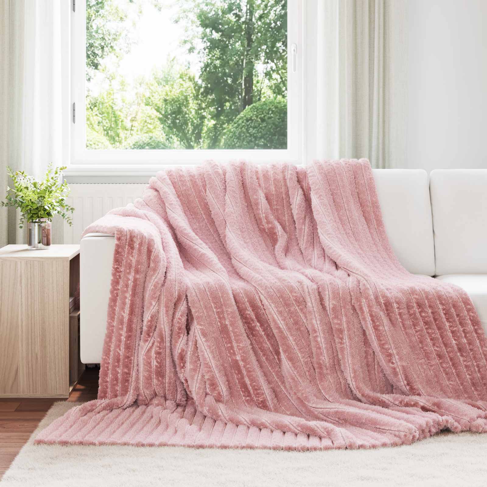 Wohndecke Rosa 240 x 220 cm 1.37 kg Fleece