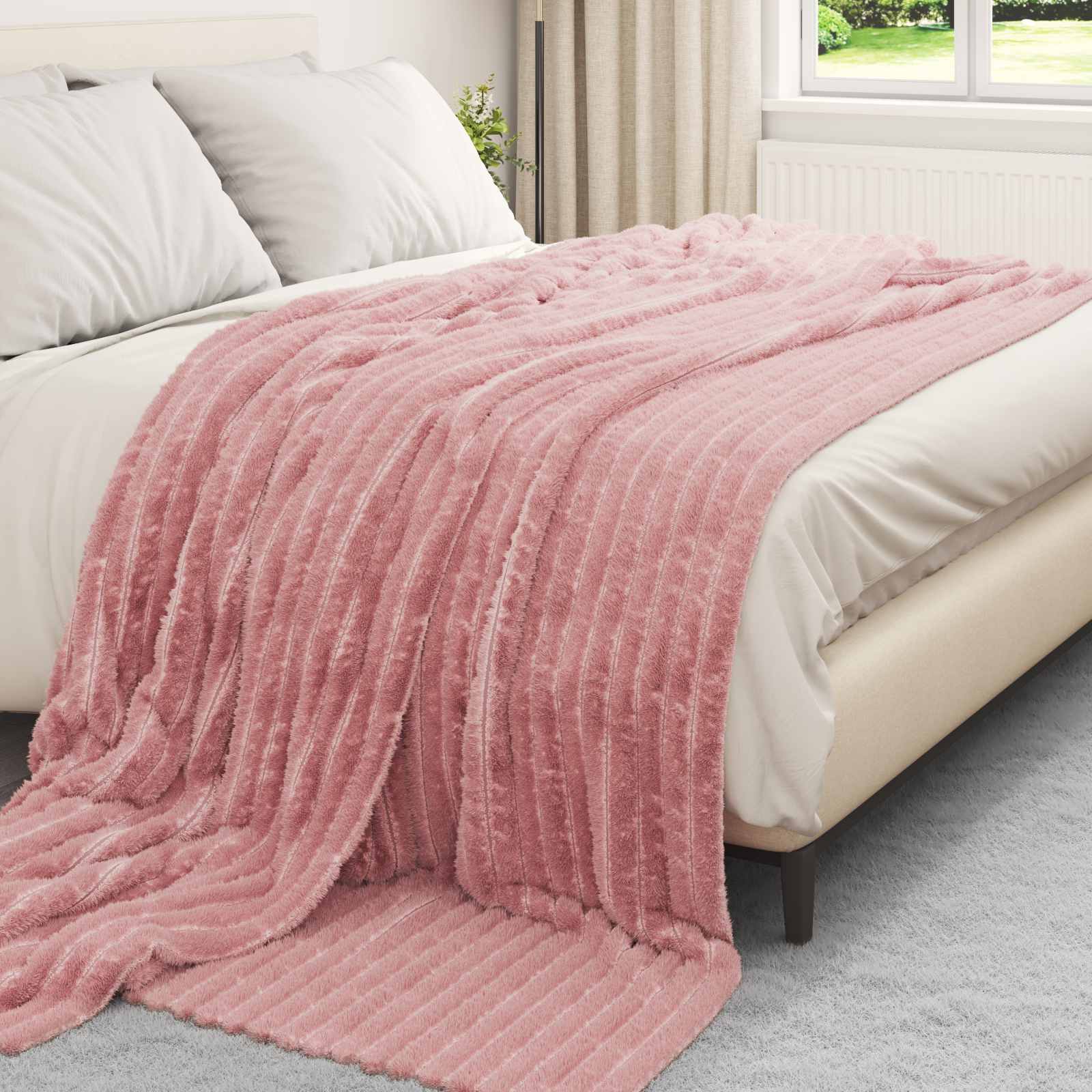 Wohndecke Rosa 270 x 240 cm 1.38 kg Fleece