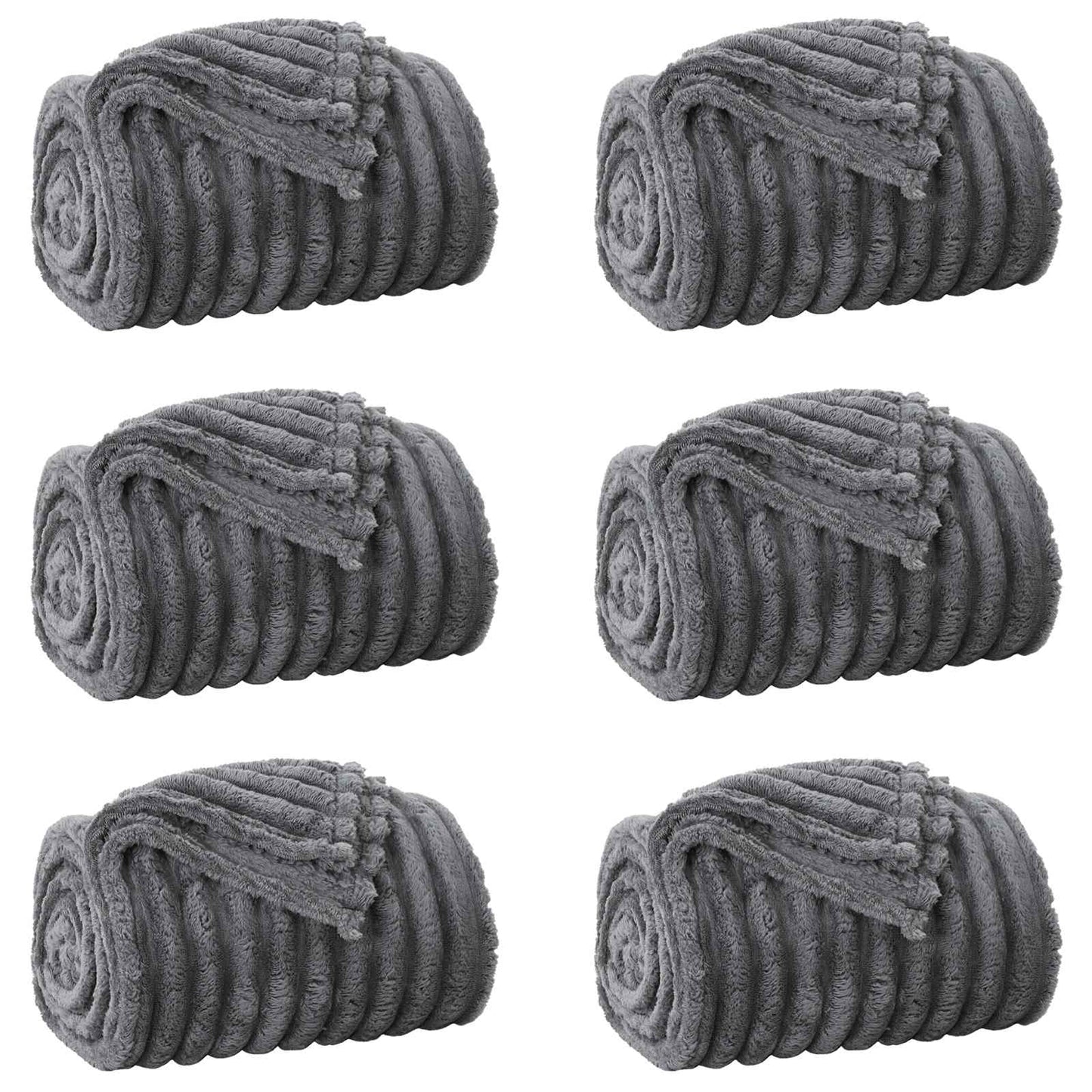Wohndecken 6 stk. Dunkelgrau 240 x 220 cm 8.76 kg Fleece