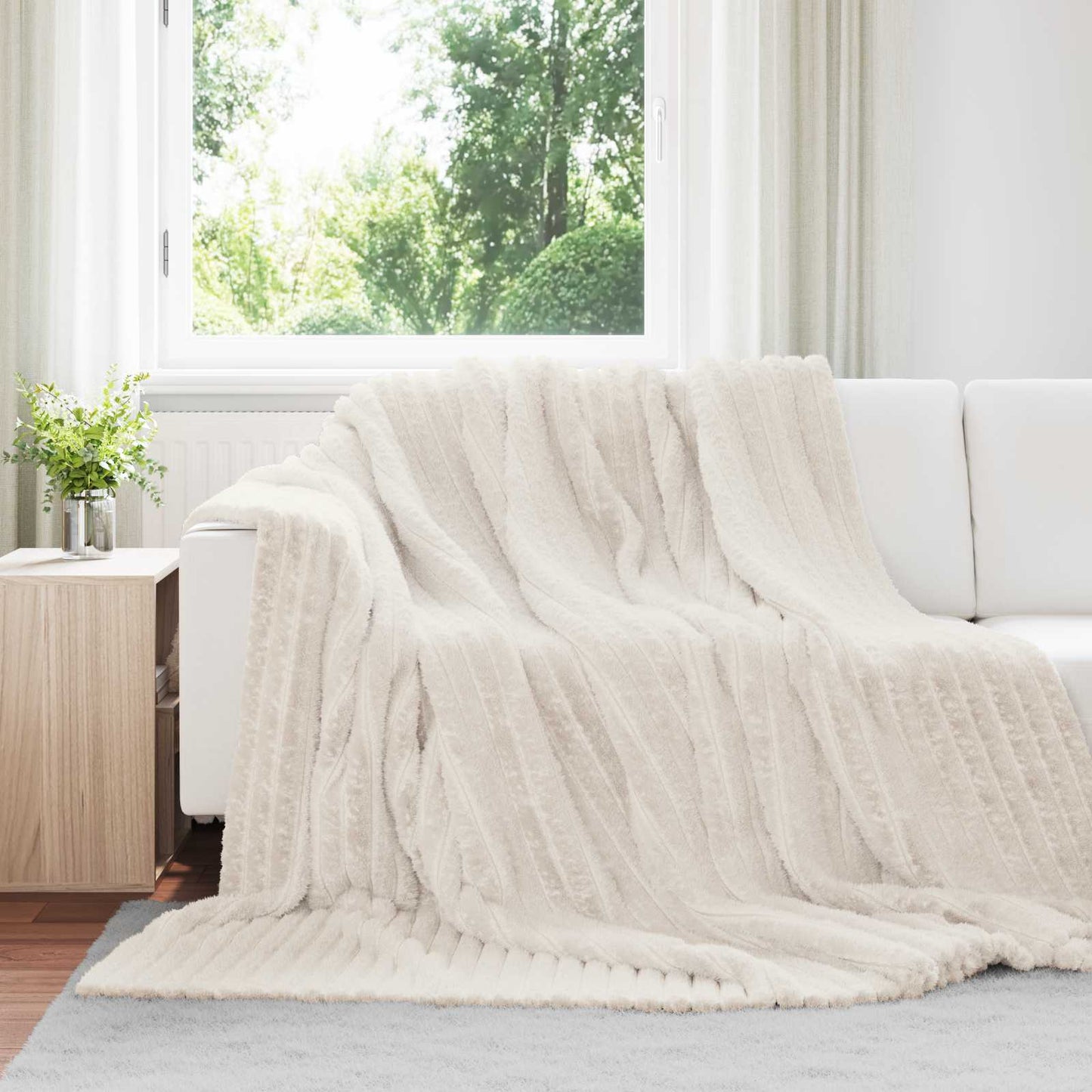 Wohndecken 6 stk. Creme 240 x 220 cm 8.76 kg Fleece