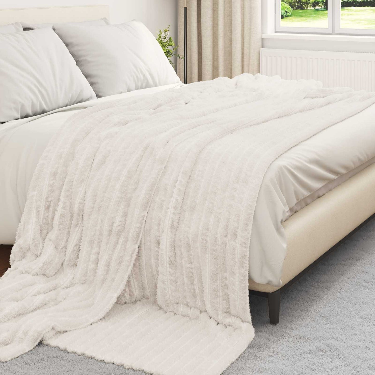 Wohndecken 6 stk. Creme 240 x 220 cm 8.76 kg Fleece