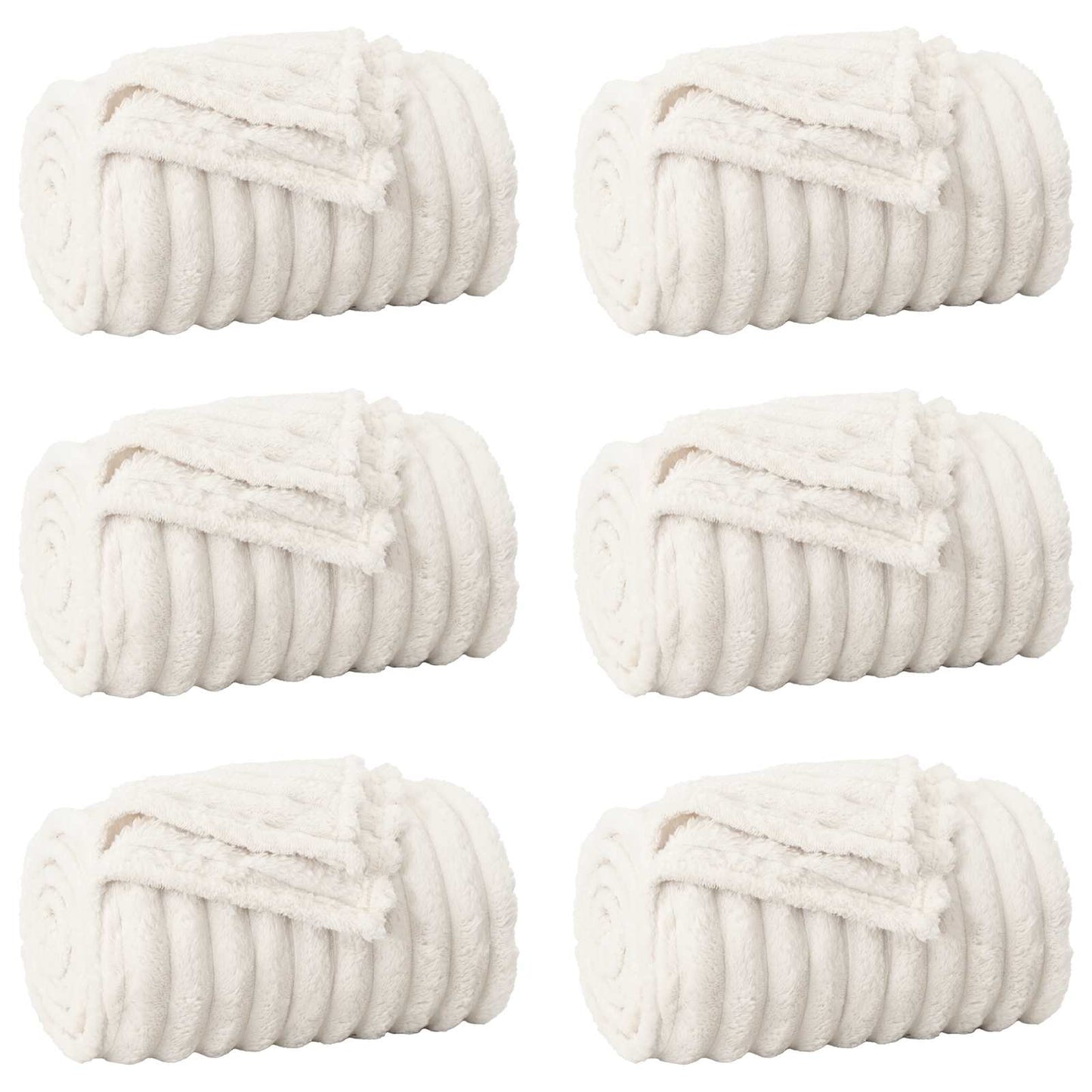 Wohndecken 6 stk. Creme 240 x 220 cm 8.76 kg Fleece
