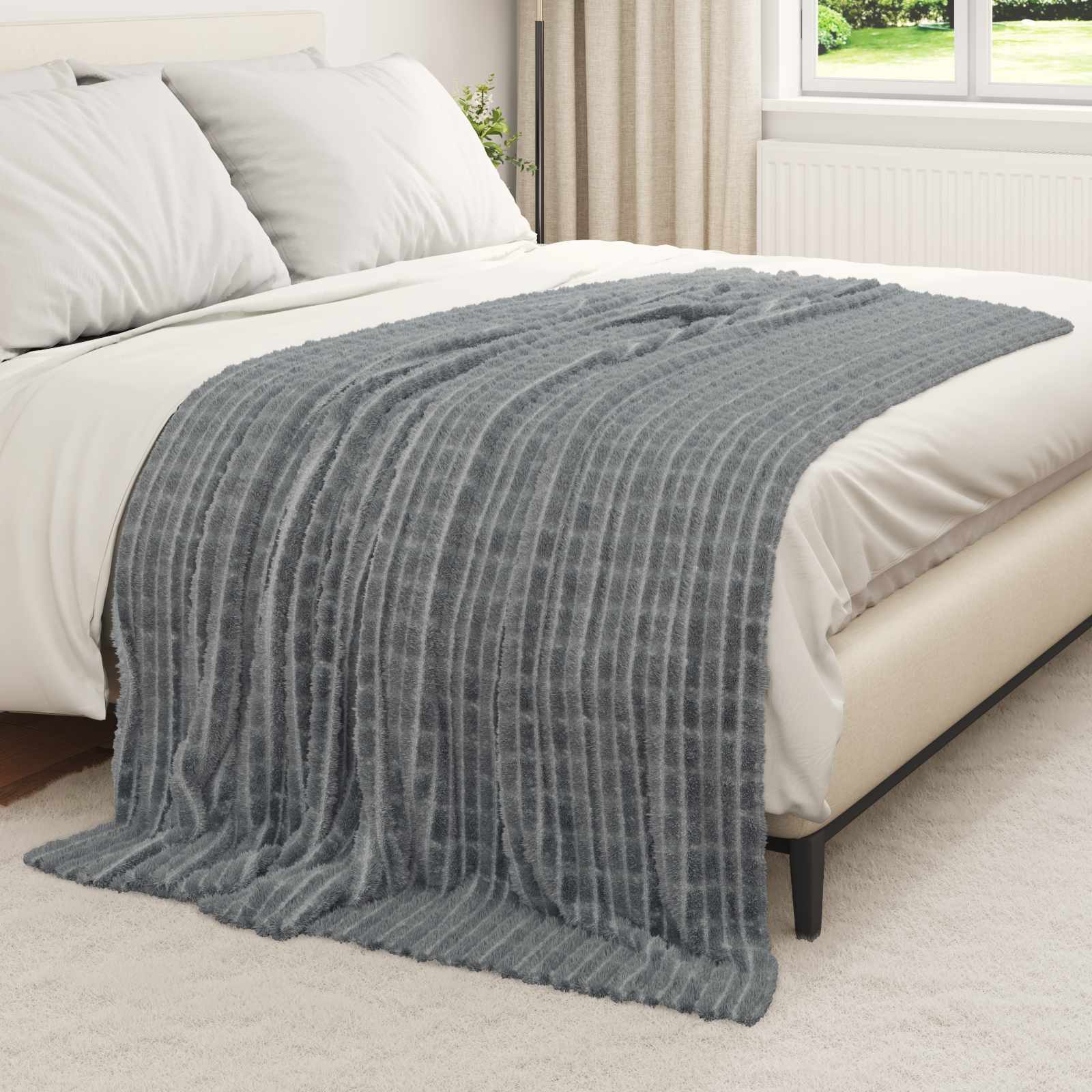 Wohndecke Dunkelgrau 200 x 150 cm 0.78 kg Fleece