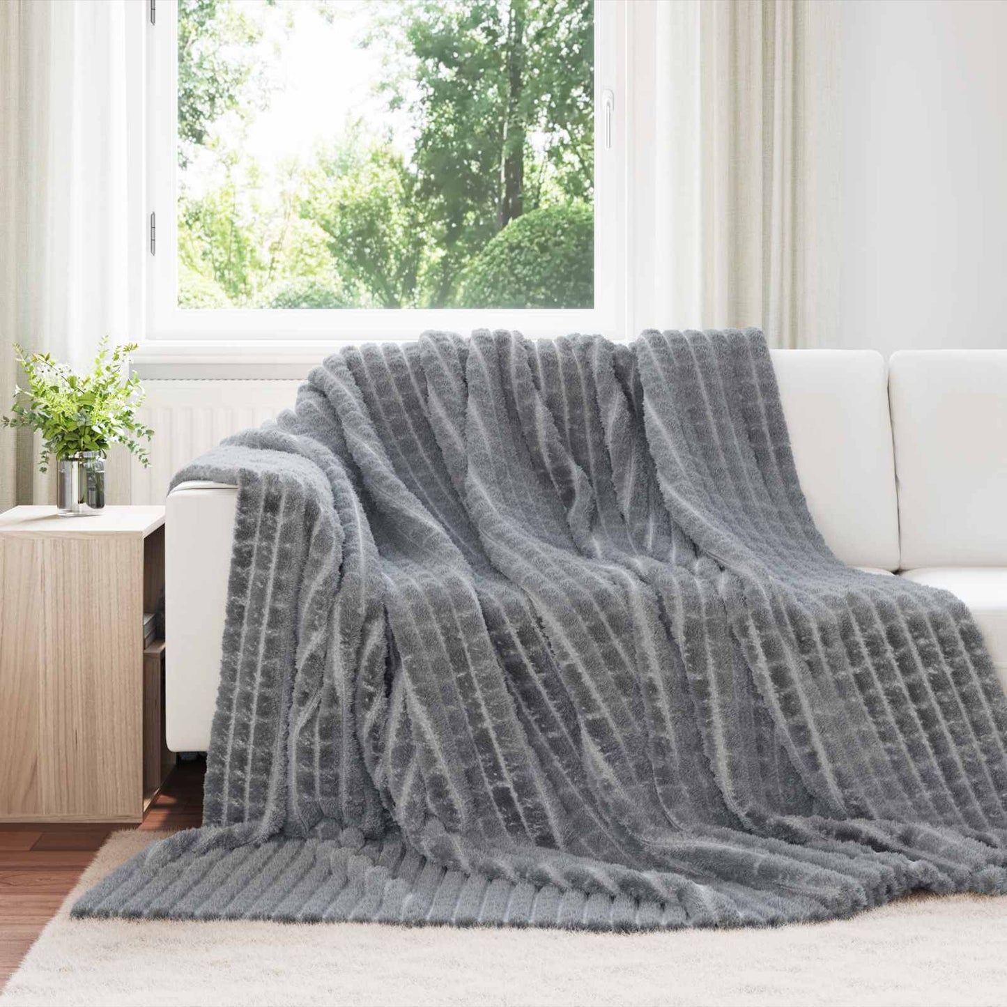 Wohndecke Dunkelgrau 240 x 220 cm 9.41 kg Fleece