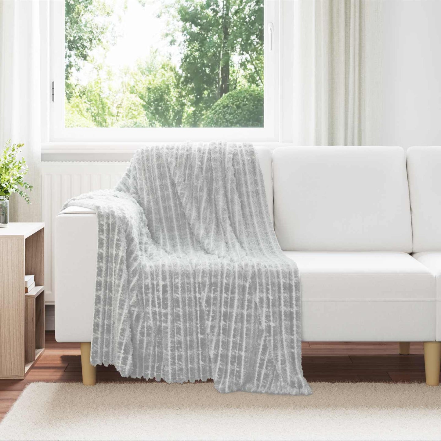 Wohndecke Grau 95 x 220 cm 0.51 kg Fleece