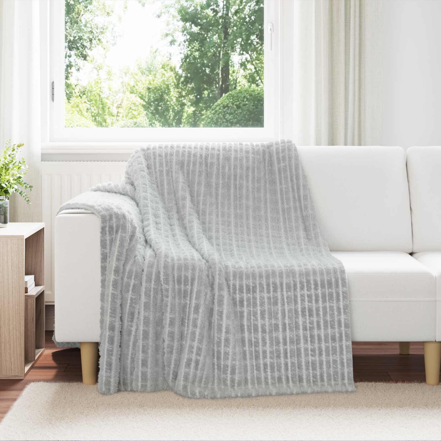 Wohndecke Grau 200 x 150 cm 0.75 kg Fleece