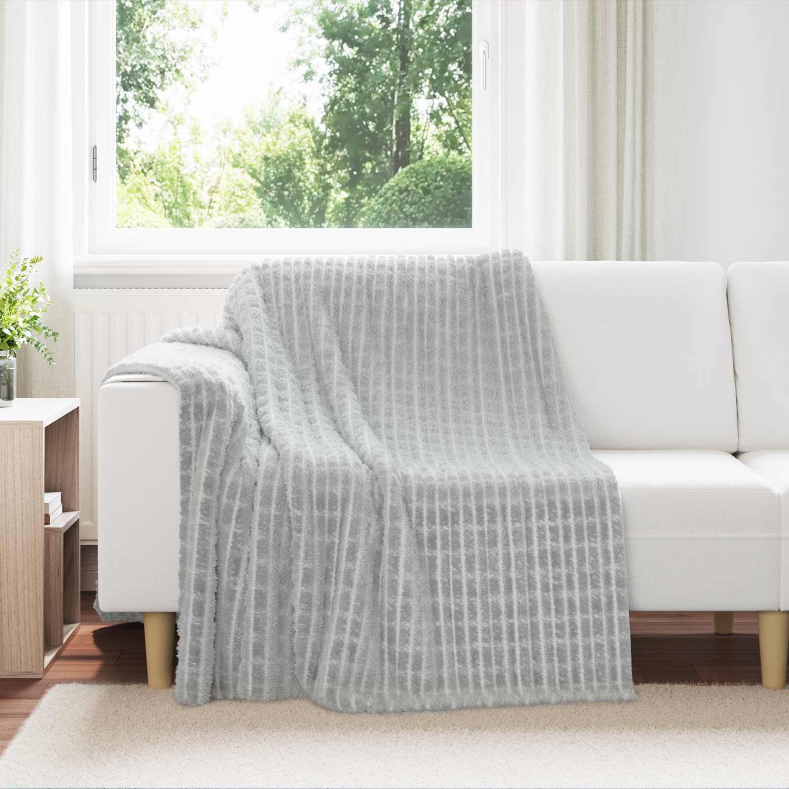 Wohndecke Grau 200 x 150 cm 0.75 kg Fleece