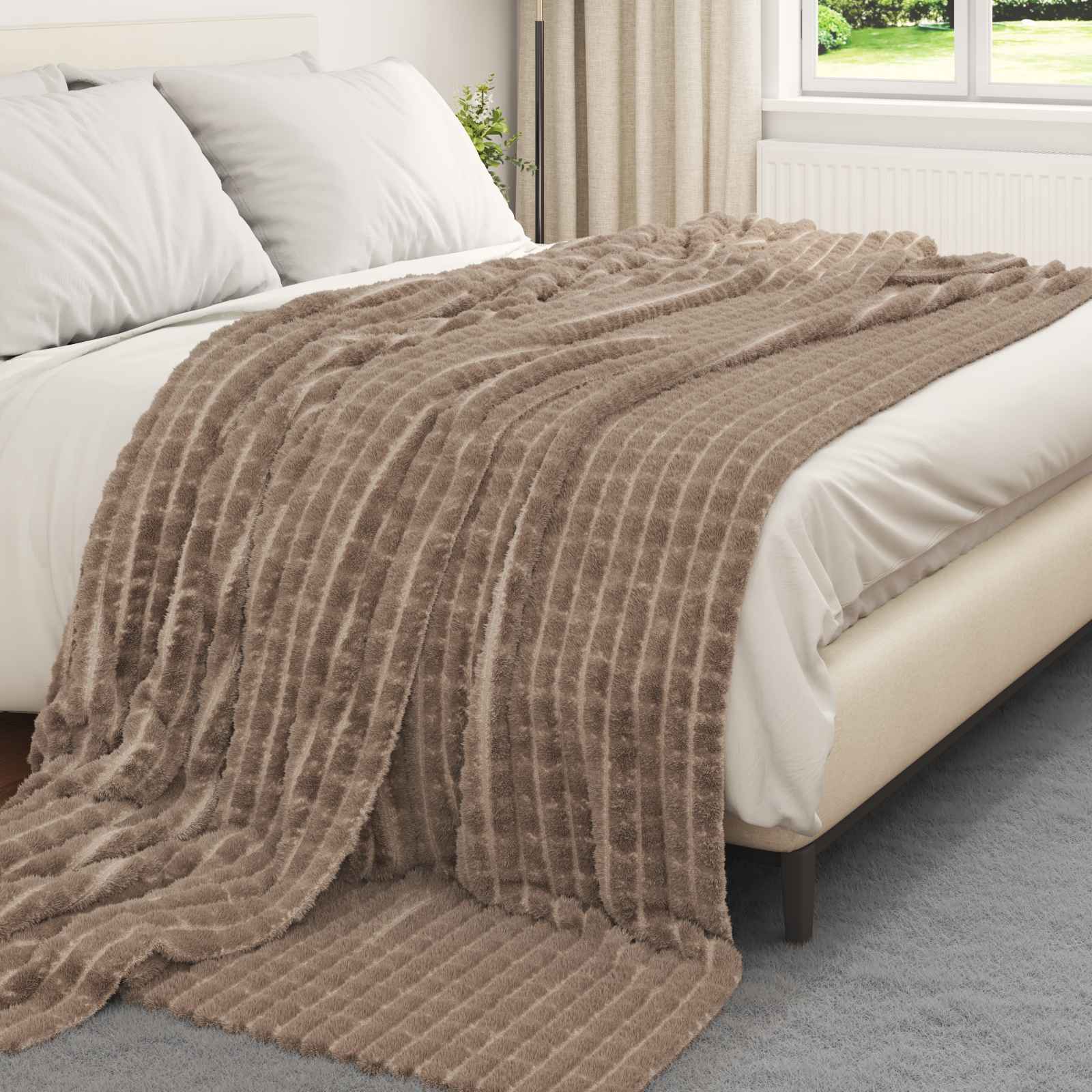 Wohndecken 6 stk. Kamel 240 x 220 cm 8.63 kg Fleece