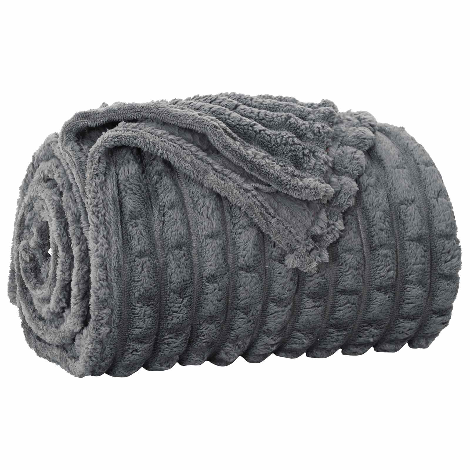 Wohndecken 6 Stk. Dunkelgrau 240 x 220 cm 9.17 kg Fleece