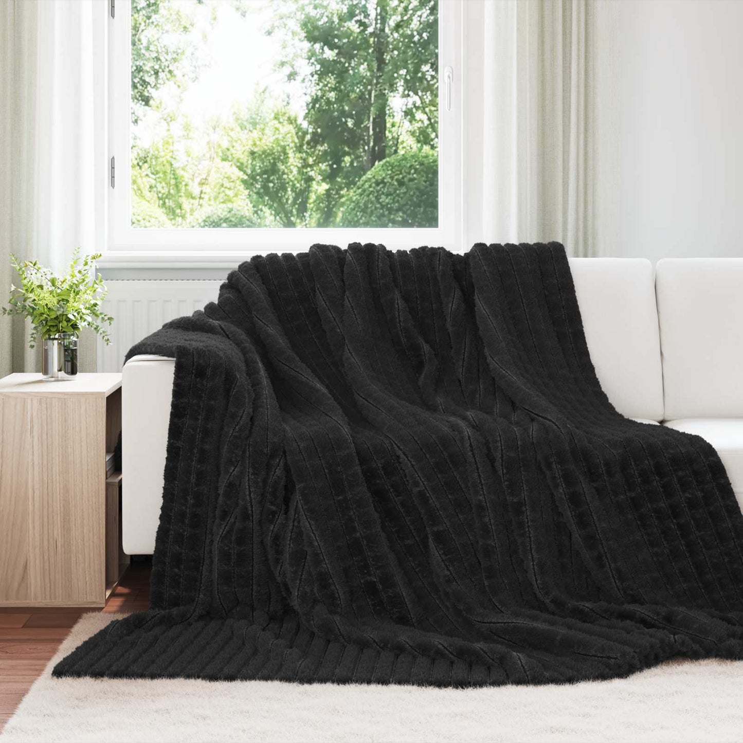 Wohndecken 6 stk. Schwarz 270 x 240 cm 10.54 kg Fleece