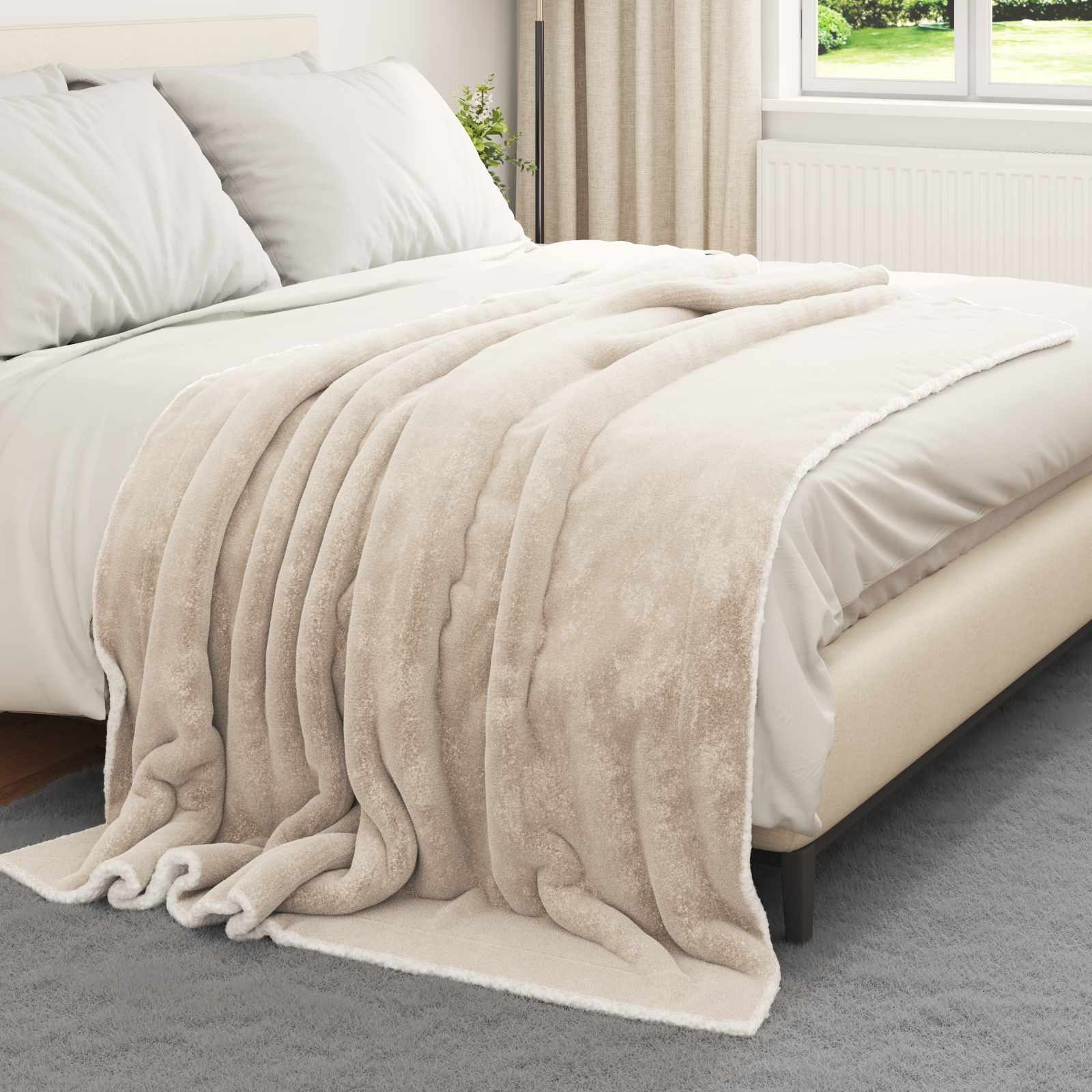 Wohndecke Beige 150 x 200 cm 1.64 kg Fleece